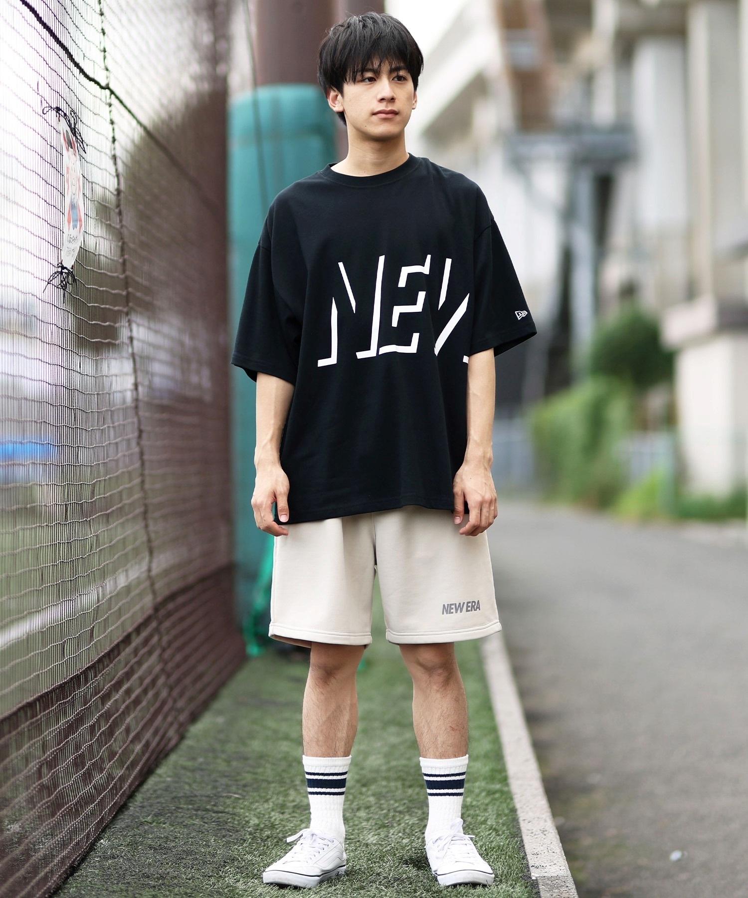 NEW ERA ニューエラ メンズ 半袖 Tシャツ ビッグロゴ 吸汗速乾