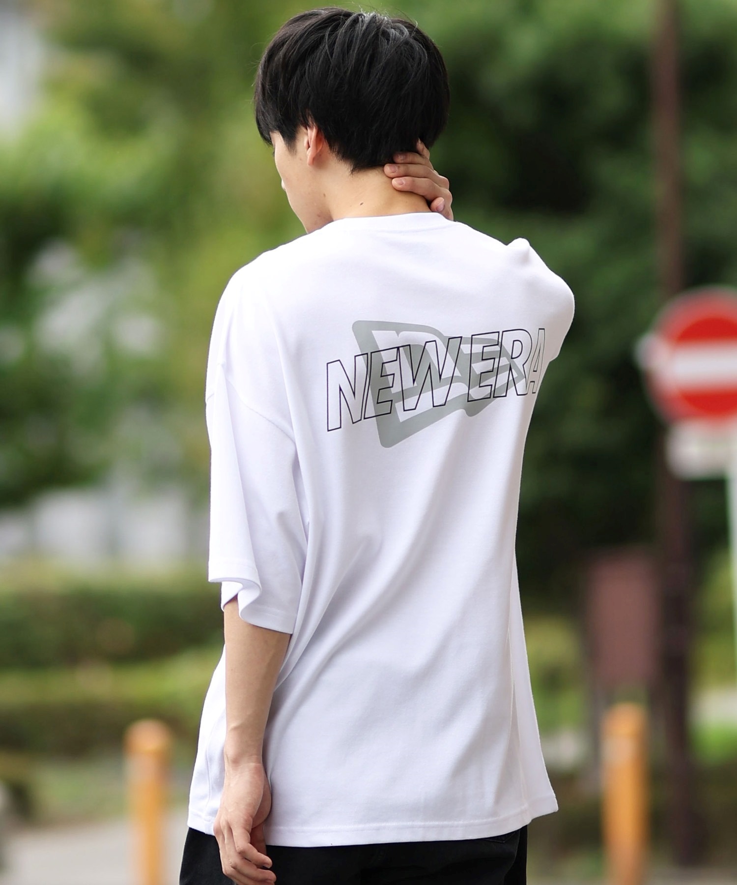 NEW ERA ニューエラ メンズ 半袖 Tシャツ バックプリント 吸汗速