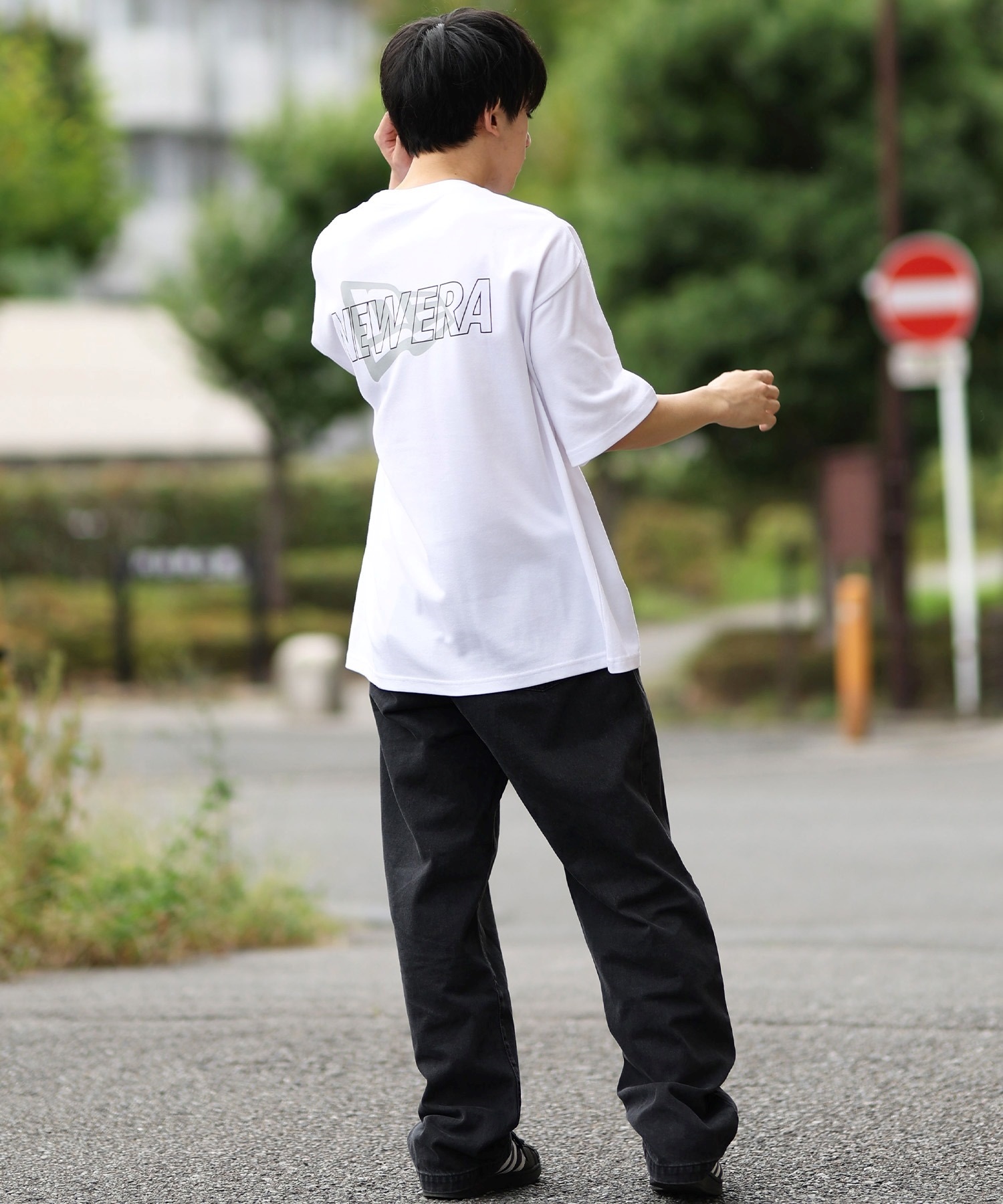 NEW ERA ニューエラ メンズ 半袖 Tシャツ バックプリント 吸汗速乾