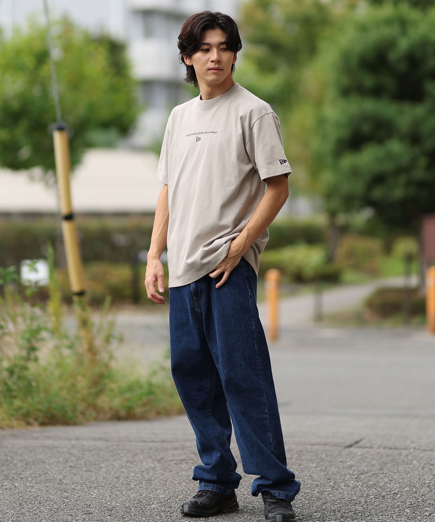 NEW ERA ニューエラ 半袖 Tシャツ メンズ ロゴ バックプリント Circle OOTTF 14410111(BE-M)