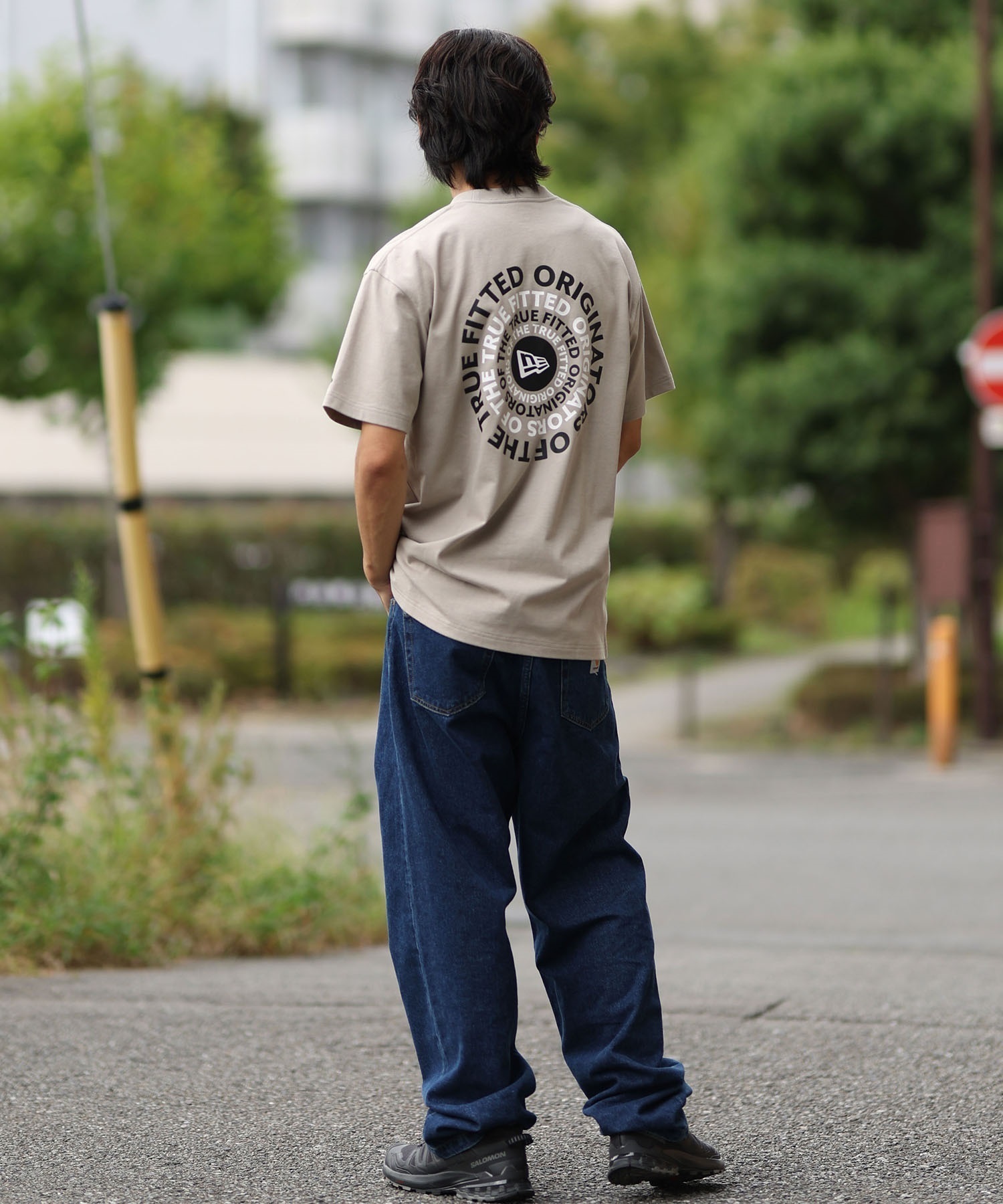 NEW ERA ニューエラ 半袖 Tシャツ メンズ ロゴ バックプリント Circle OOTTF 14410111(BE-M)