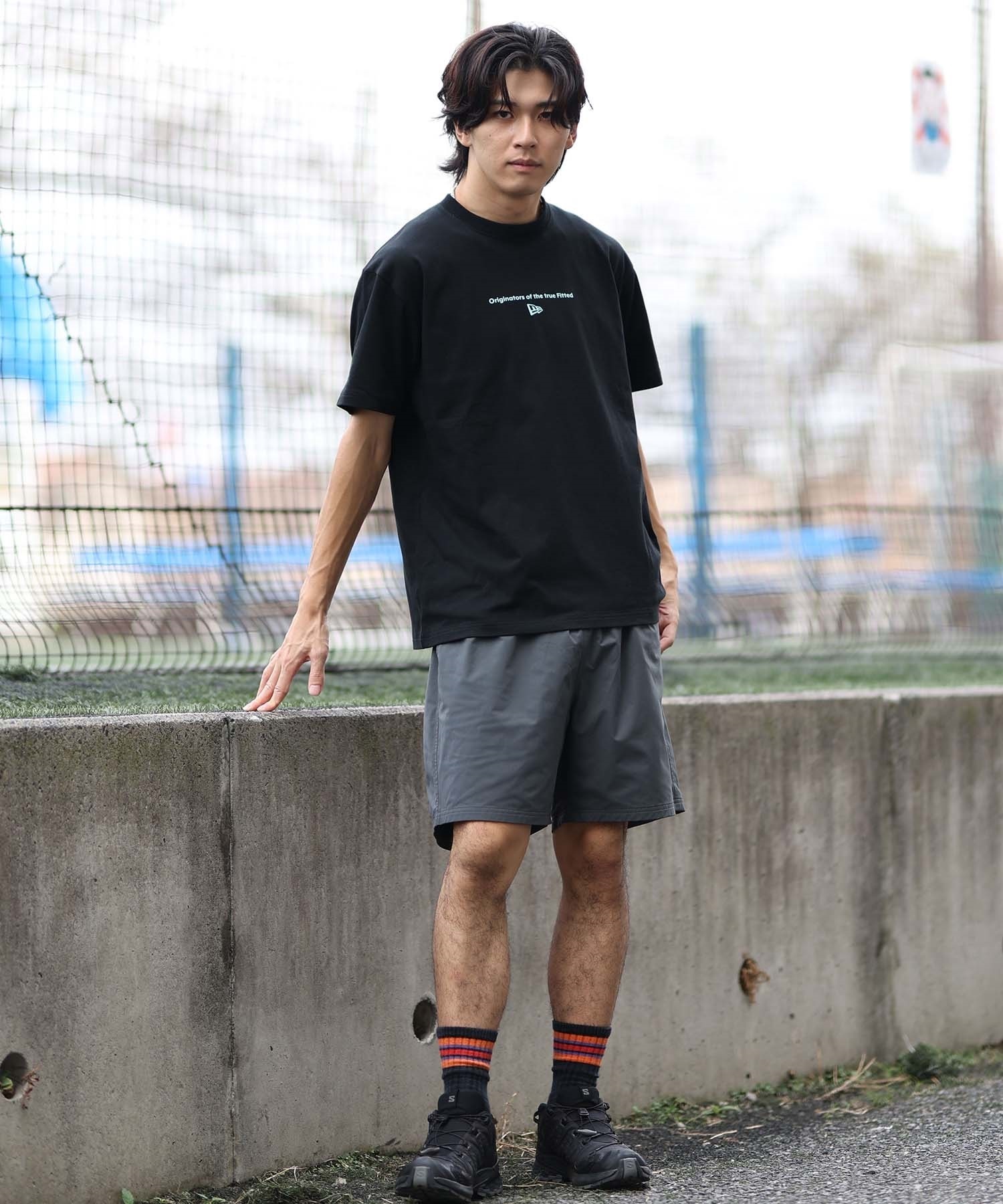 NEW ERA ニューエラ 半袖 Tシャツ メンズ ロゴ バックプリント Circle OOTTF 14410112(BK/BL-M)