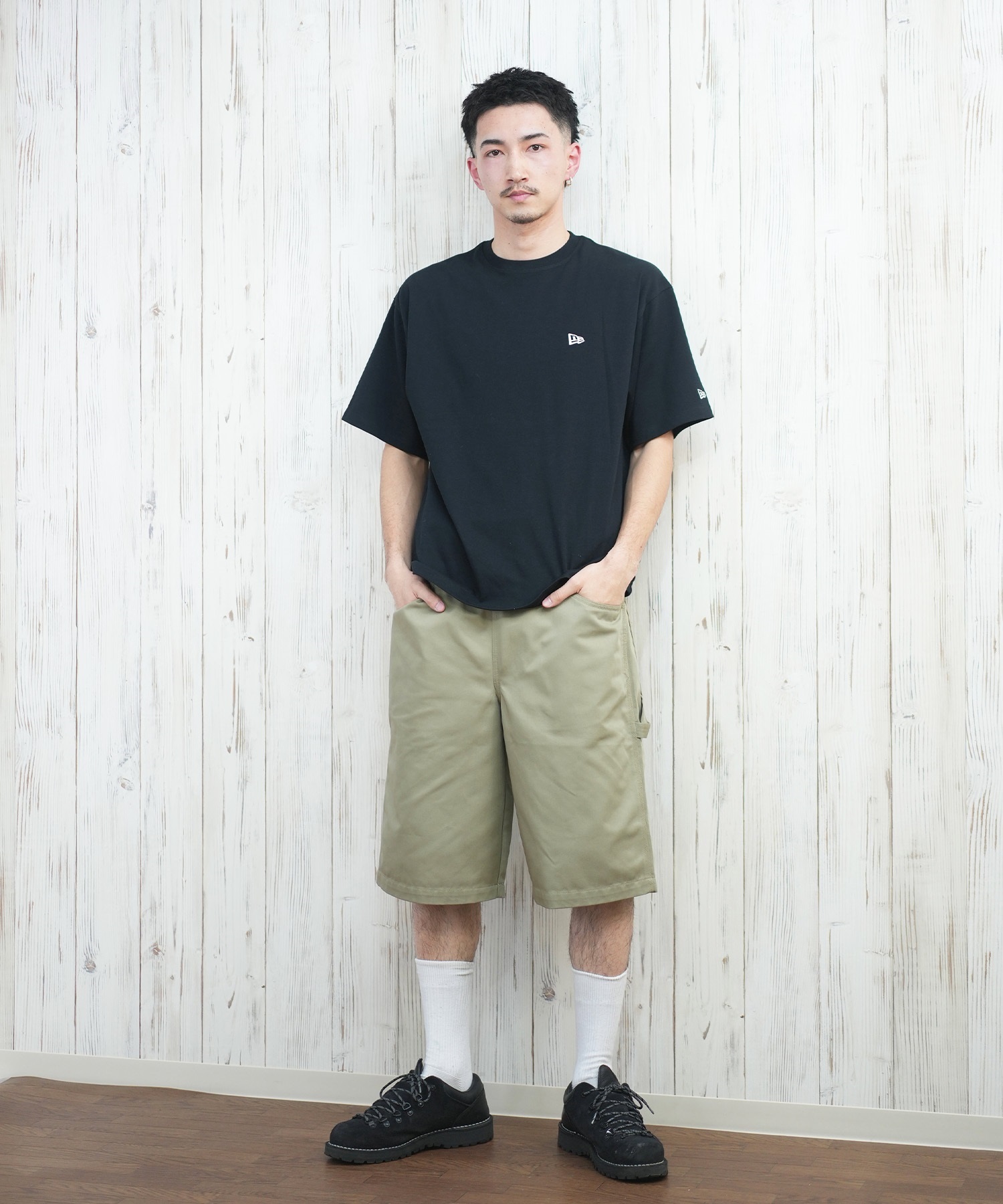 NEW ERA ニューエラ 半袖 Tシャツ メンズ バックプリント オーバーサイズ 吸水速乾 14670927 ムラサキスポーツ限定(BK-M)
