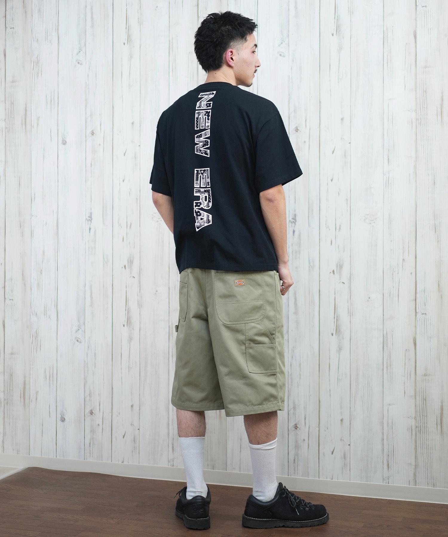 NEW ERA ニューエラ 半袖 Tシャツ メンズ バックプリント オーバーサイズ 吸水速乾 14670927 ムラサキスポーツ限定(BK-M)