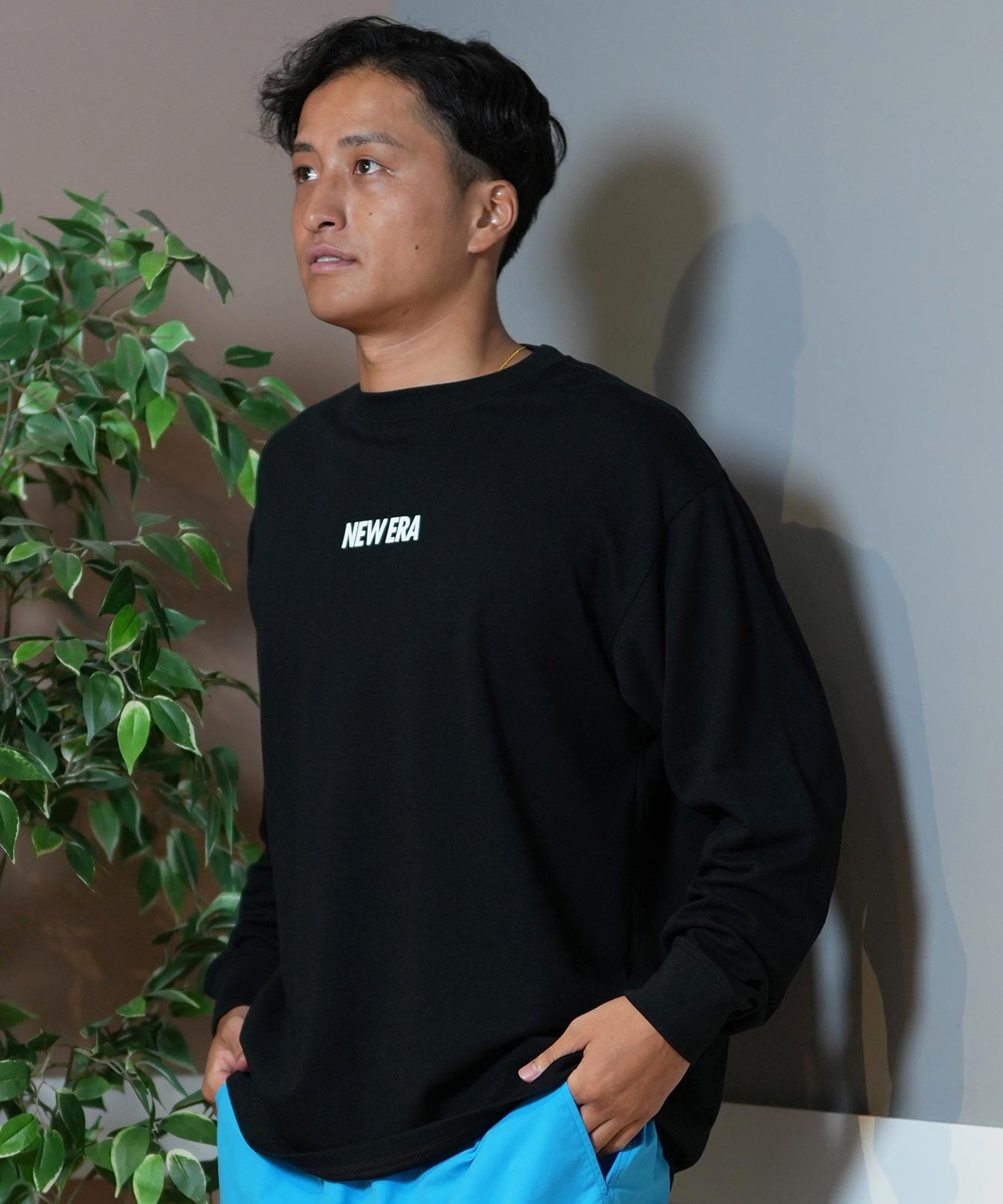 NEW ERA ニューエラ 長袖 Tシャツ メンズ ロンT バックプリント 吸汗速