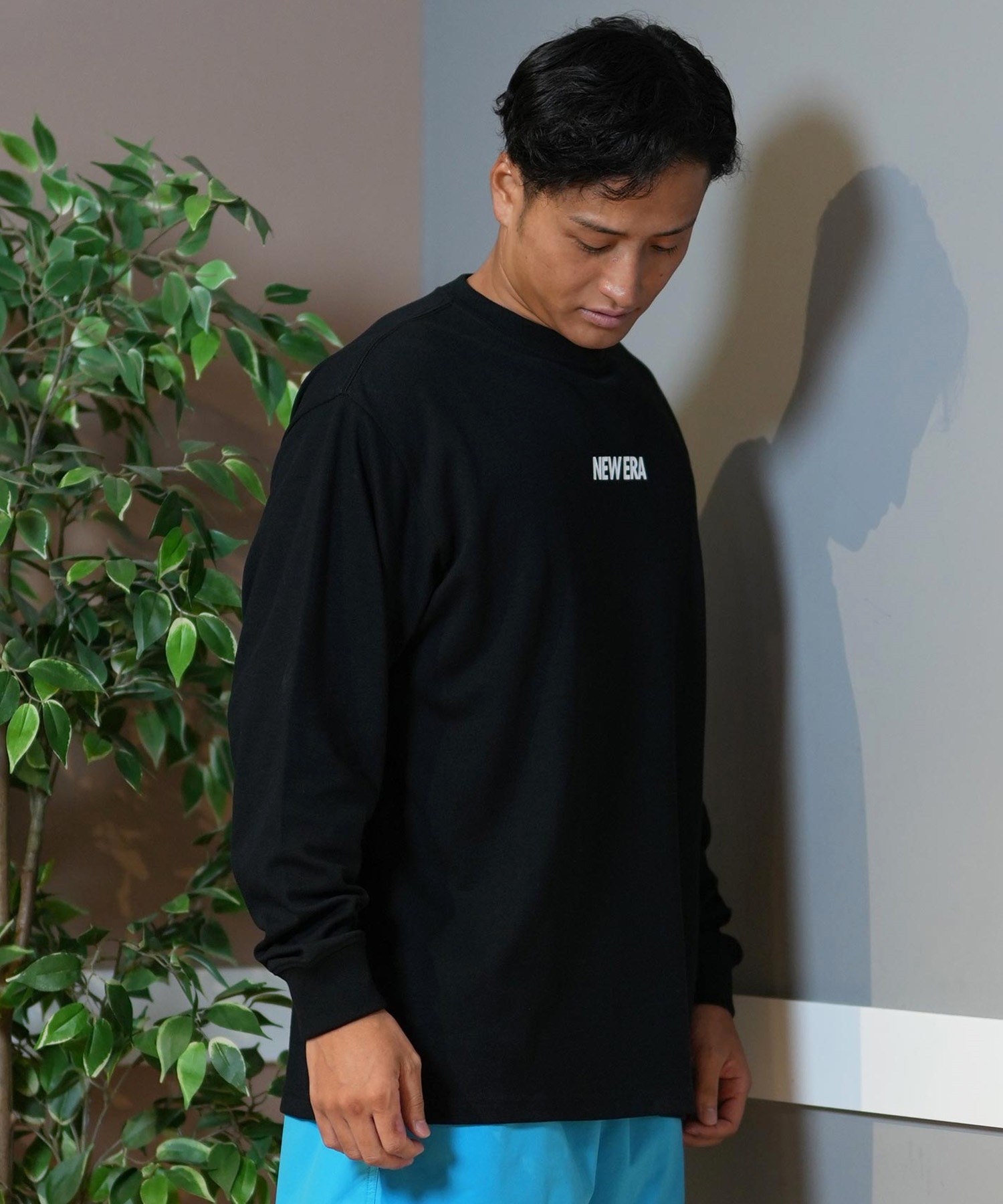 NEW ERA ニューエラ 長袖 Tシャツ メンズ ロンT バックプリント 吸汗速 
