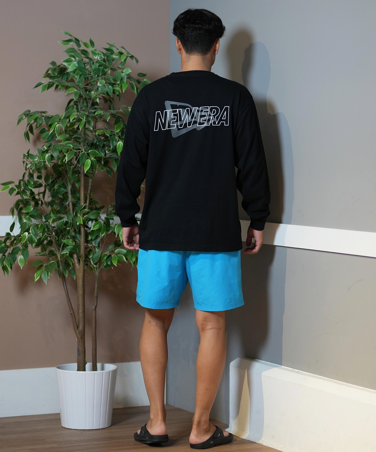 NEW ERA ニューエラ 長袖 Tシャツ メンズ ロンT バックプリント 吸汗速