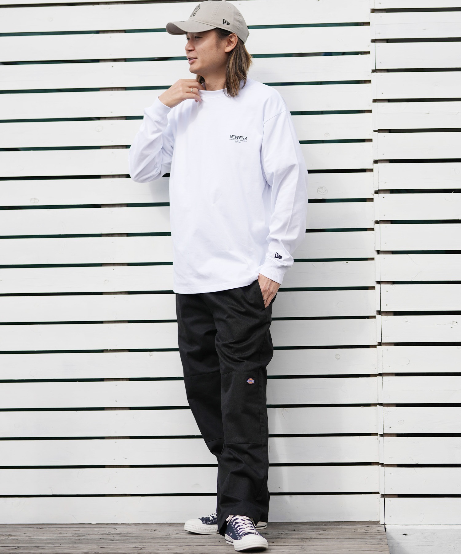 NEW ERA ニューエラ 長袖 Tシャツ ロンT メンズ バックプリント ロゴ