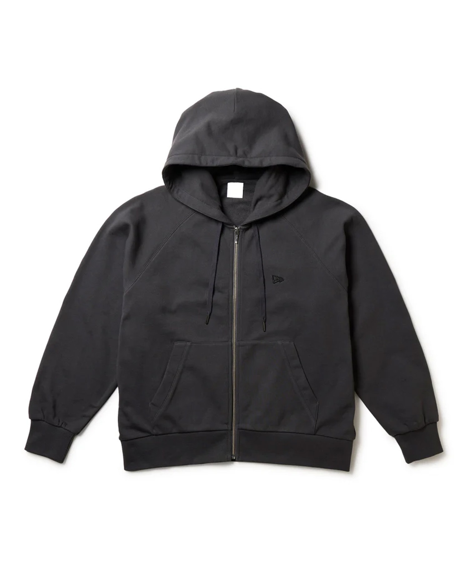 NEW ERA ニューエラ ジップアップ パーカー レディース 裏毛 スウェット フルジップフーディー ガーメントダイ チャコールグレー 14674664(CHA-S)