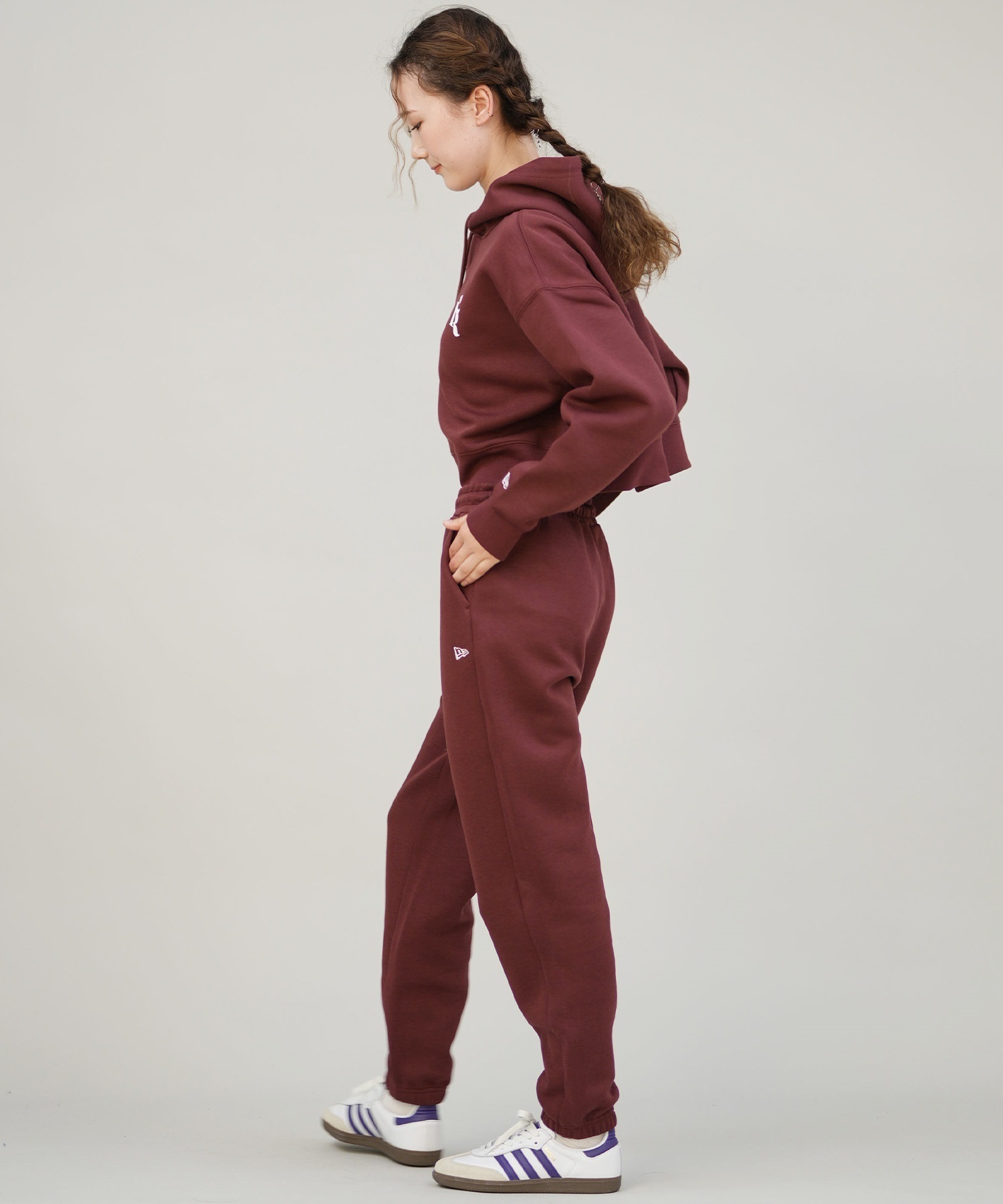 NEW ERA ニューエラ プルオーバー パーカー レディース NEW ERA×CALNAMUR SWEAT SHORT HOODIE 14875704(BRN-S)