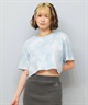NEW ERA ニューエラ 半袖 Tシャツ レディース クロップド丈 タイダイ柄 ワイドシルエット 14391901(BL-S)