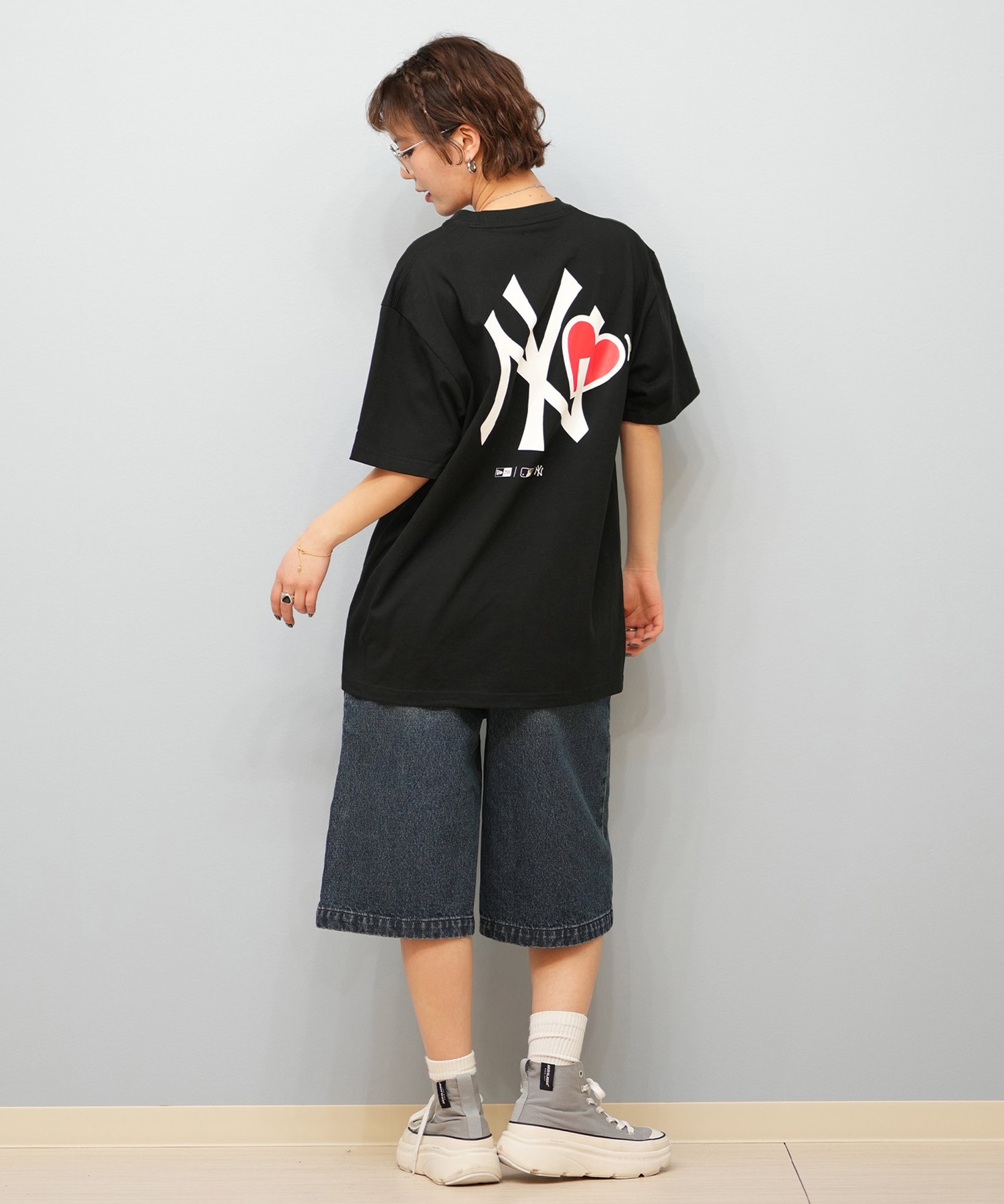 NEW ERA ニューエラ 半袖 Tシャツ レディース MLB オーバーサイズ バックプリント 14670936 ムラサキスポーツ限定 NEW ERA ニューエラ 半袖 Tシャツ レディース MLB オーバー