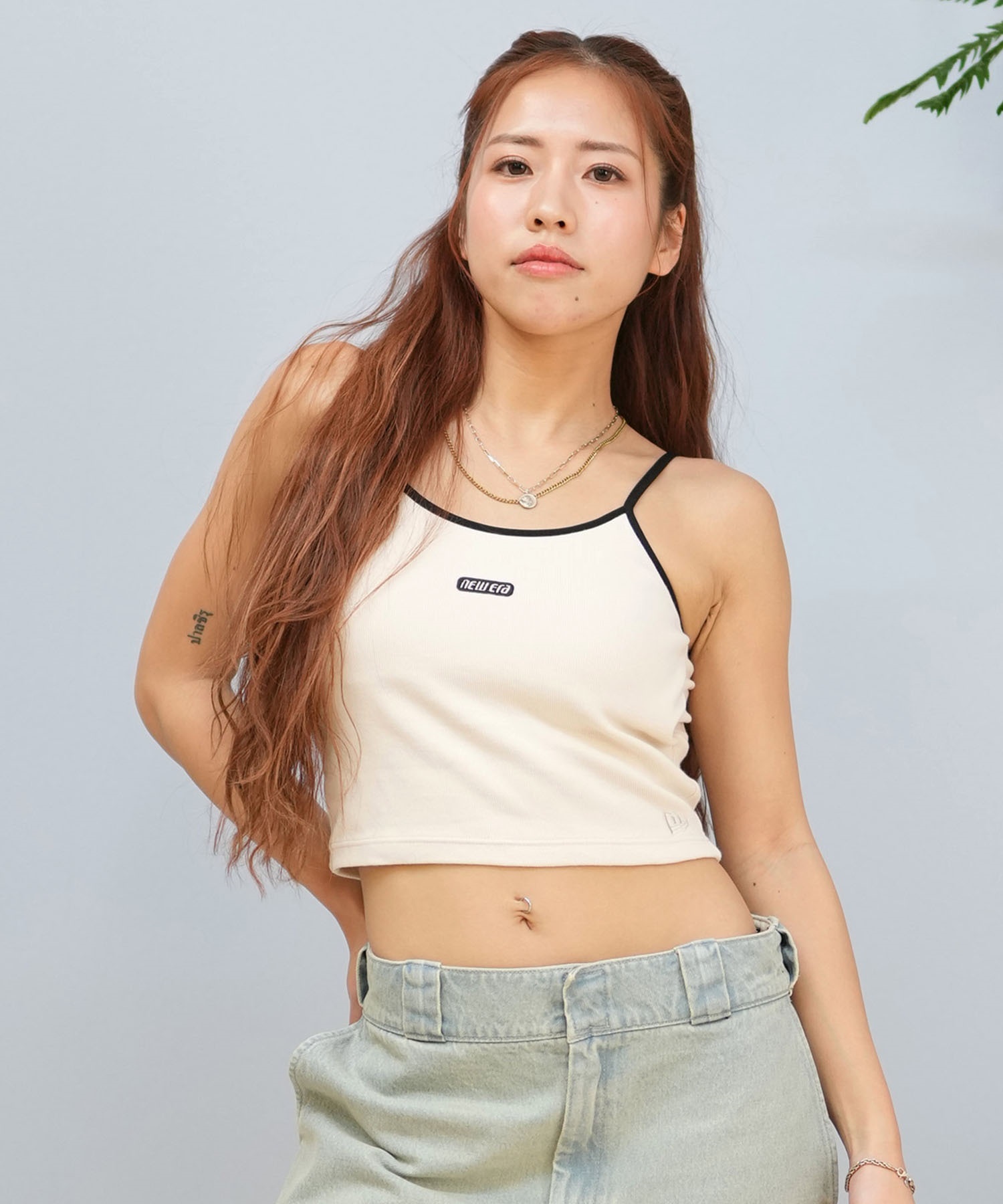 NEW ERA ニューエラ キャミソール レディース ショート丈 カップ付き