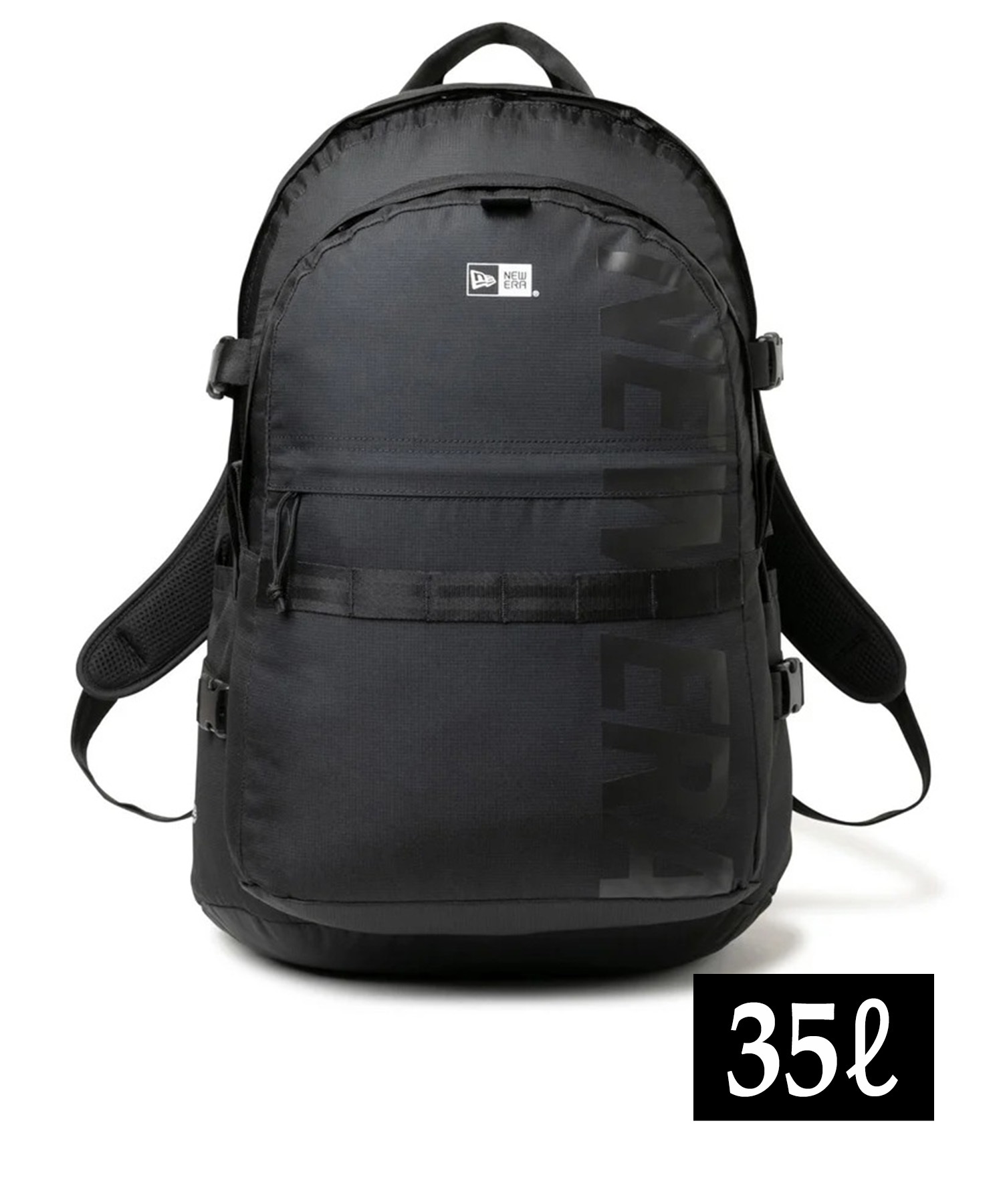 シンプル ブラック リュック 35cm ブラックリュック・バックパック オールブラックシンプルロゴ