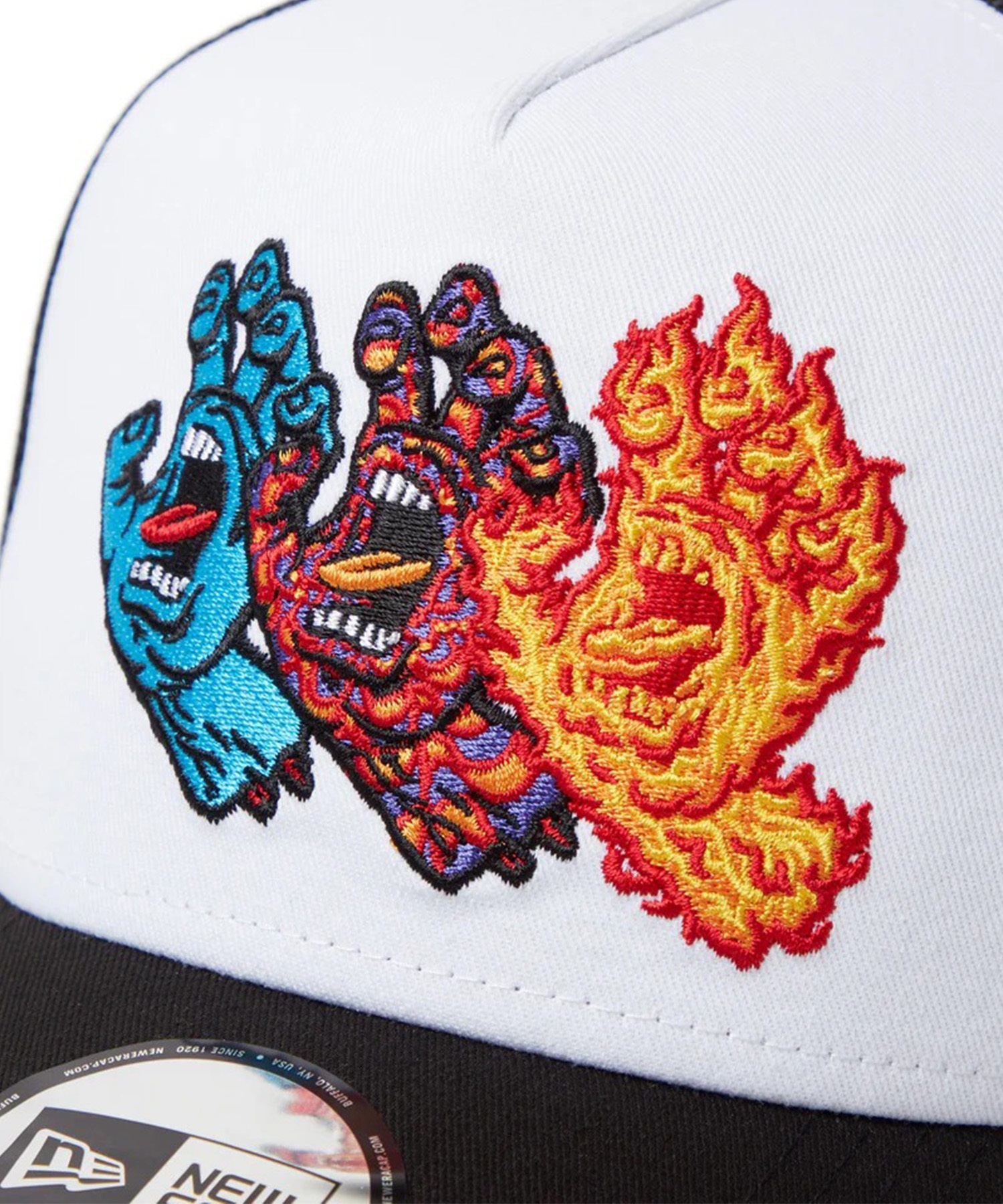 NEW ERA ニューエラ × SANTA CRUZ サンタクルーズ キャップ 帽子 ロゴ メッシュ 9FORTY A-Frame HAND 14384269(WHT-FREE)