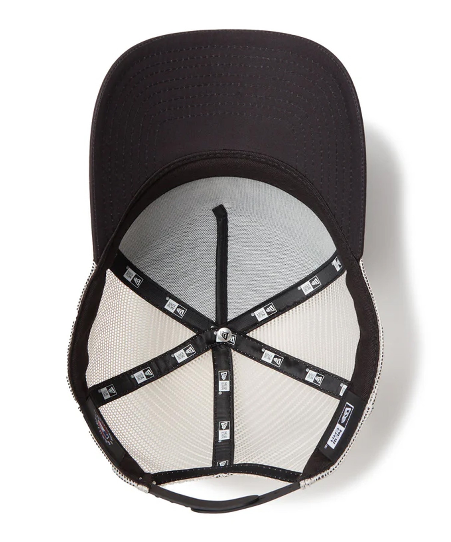 NEW ERA ニューエラ キャップ 帽子 9FORTY A-Frame トラッカー MLB Typewriter ニューヨーク・ヤンキース ブラック クロームホワイト 14388614(BLK-FREE)