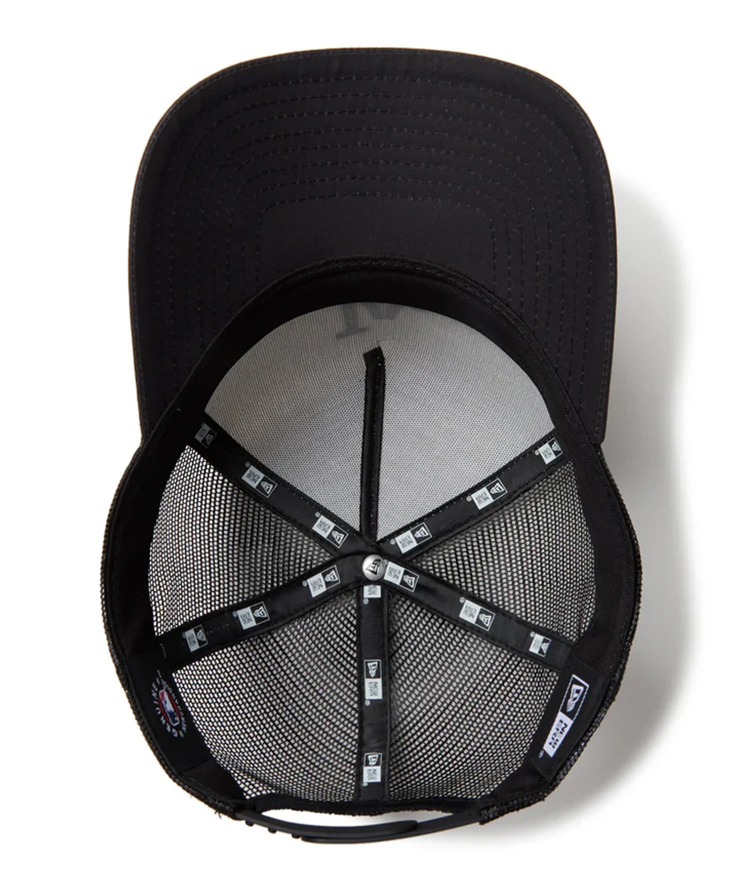 NEW ERA ニューエラ キャップ 帽子 9FORTY A-Frame トラッカー MLB Typewriter ロサンゼルス・ドジャース ブラック クロームホワイト 14388615(BLK-FREE)
