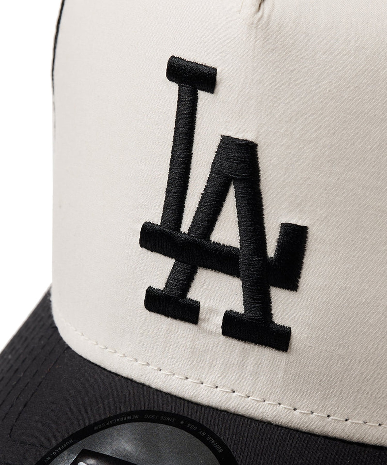 NEW ERA ニューエラ キャップ 帽子 9FORTY A-Frame トラッカー MLB Typewriter ロサンゼルス・ドジャース ブラック クロームホワイト 14388615(BLK-FREE)
