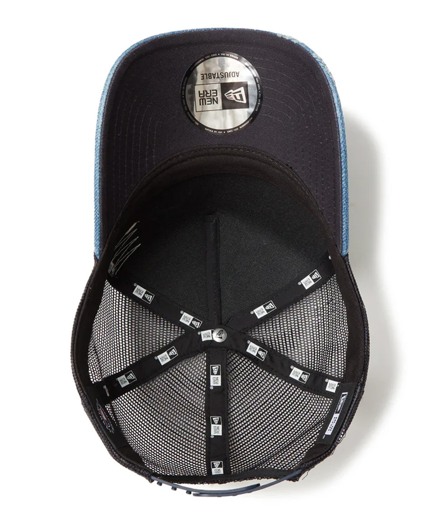 NEW ERA ニューエラ キャップ 帽子 9FORTY A-Frame トラッカー Damaged Series ニューヨーク・ヤンキース ウォッシュドデニム 14388619(NVY-FREE)