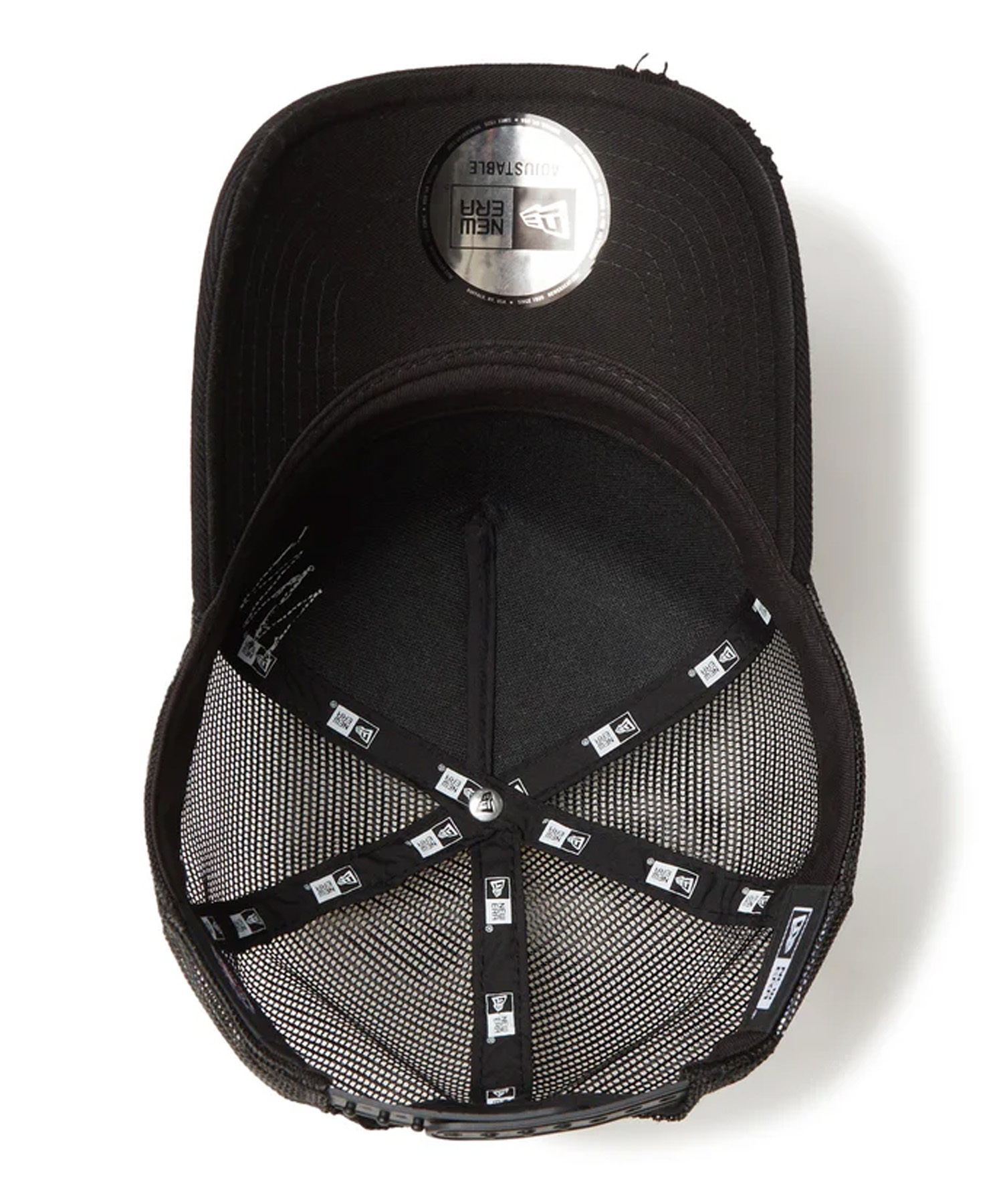 NEW ERA ニューエラ キャップ 帽子 9FORTY A-Frame トラッカー Damaged Series ロサンゼルス・ドジャース ブラック 14388620(BLK-FREE)