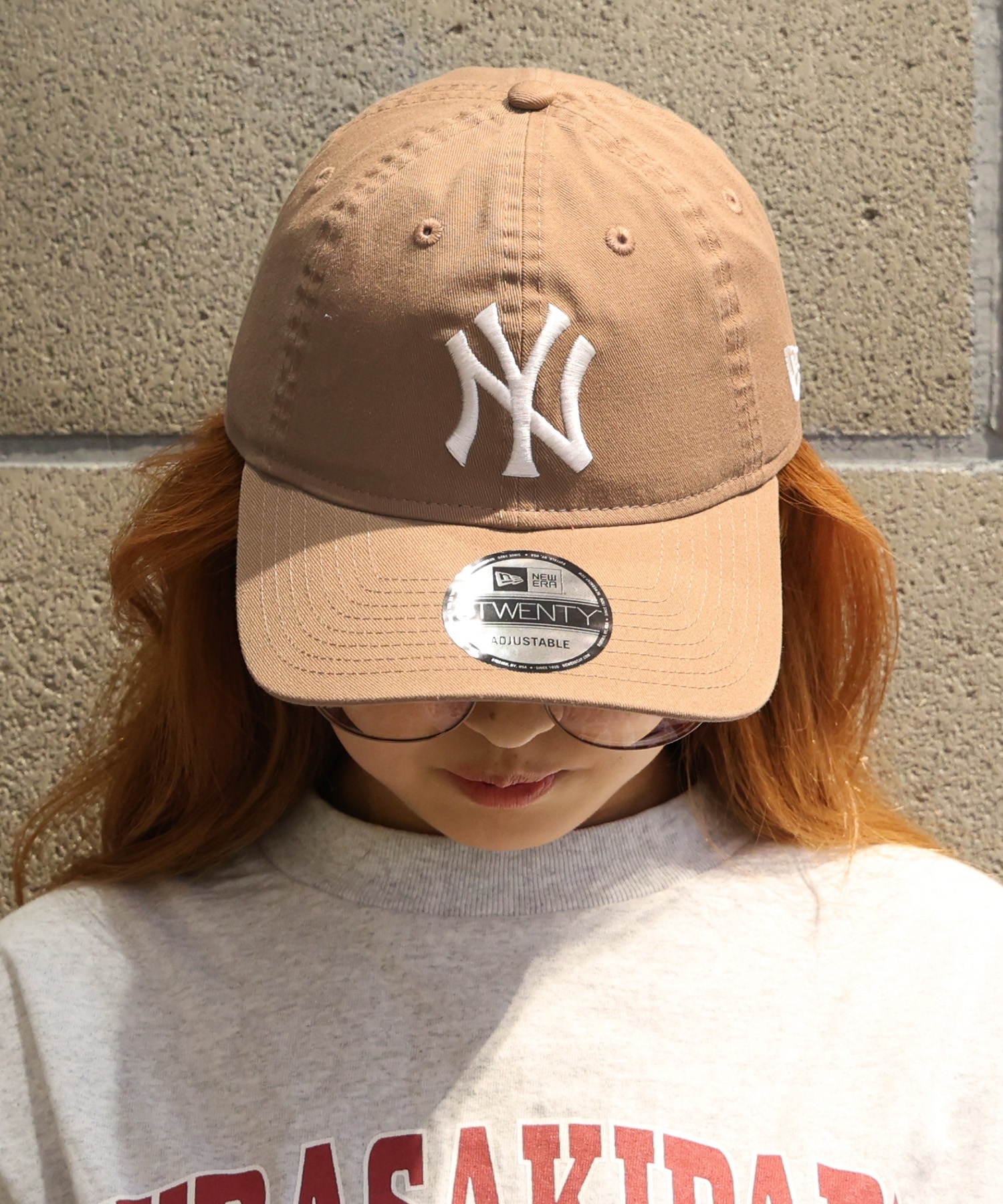 NEW ERA ニューエラ キャップ 帽子 9TWENTY ニューヨーク・ヤンキース ウォッシュドコットン カーキ × ホワイト 14525113(WHT-ML)
