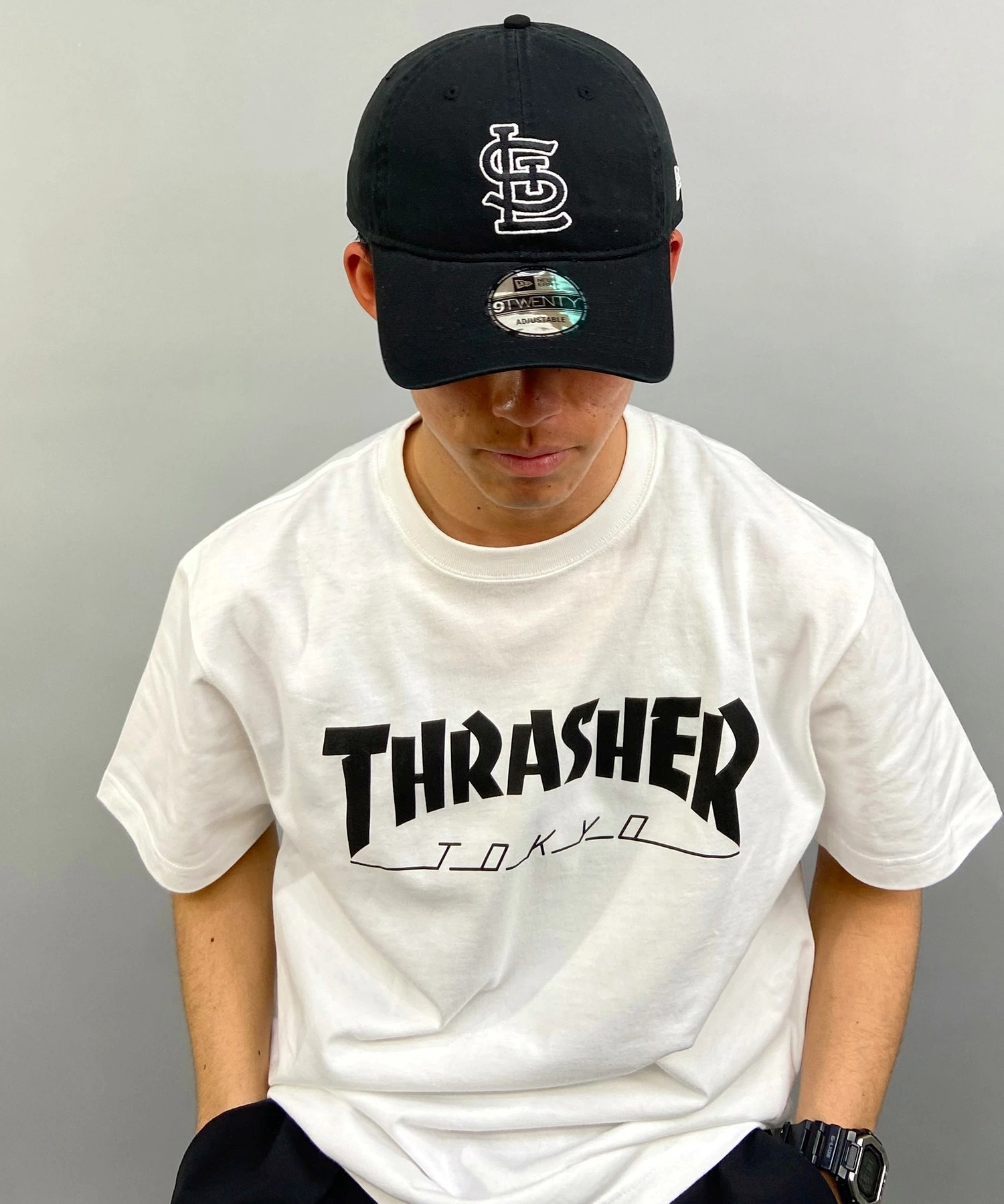 NEW ERA ニューエラ キャップ 帽子 9TWENTY セントルイス・カージナルス ブラック×ホワイト 14720929 ムラサキスポーツ限定(BLK-ML)