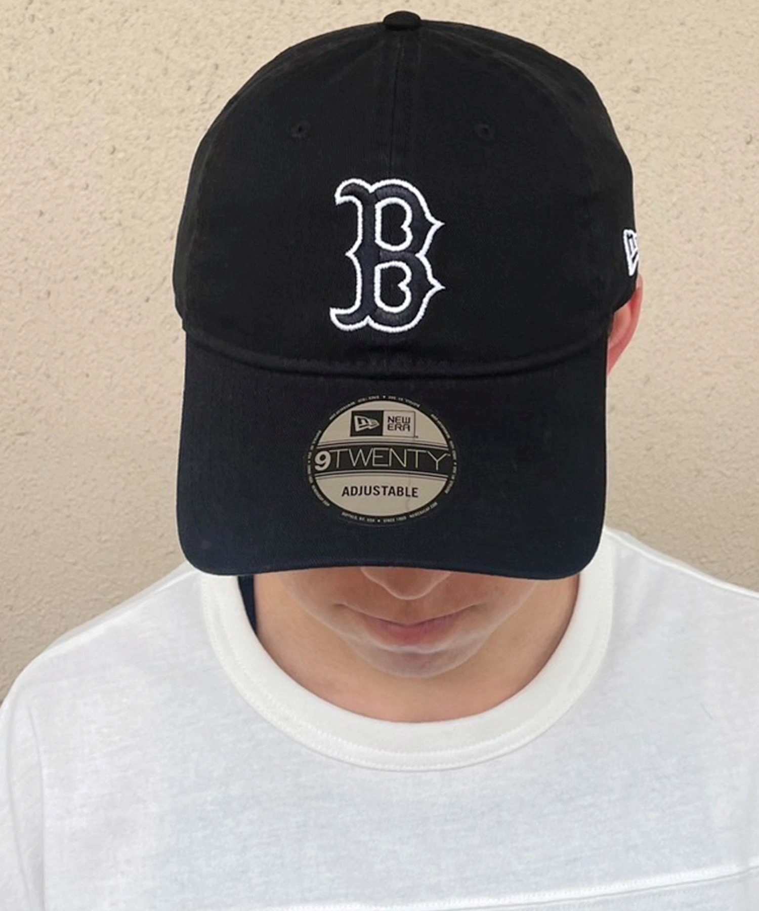 NEW ERA ニューエラ キャップ 帽子 9TWENTY ボストン・レッドソックス ブラック×ホワイト 14720940 ムラサキスポーツ限定(BLK-ML)