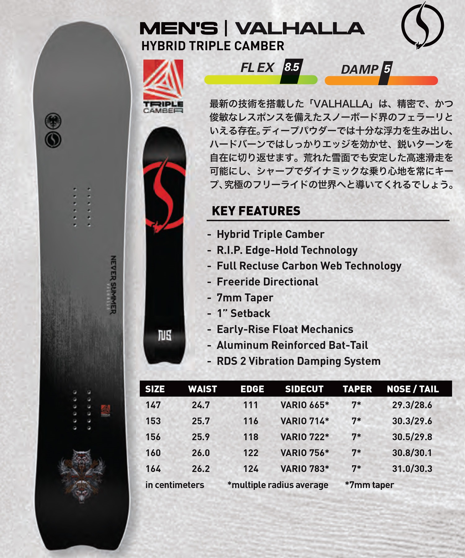 NEVERSUMMER ネバーサマー VALHALLA スノーボード 板 メンズ ムラサキ