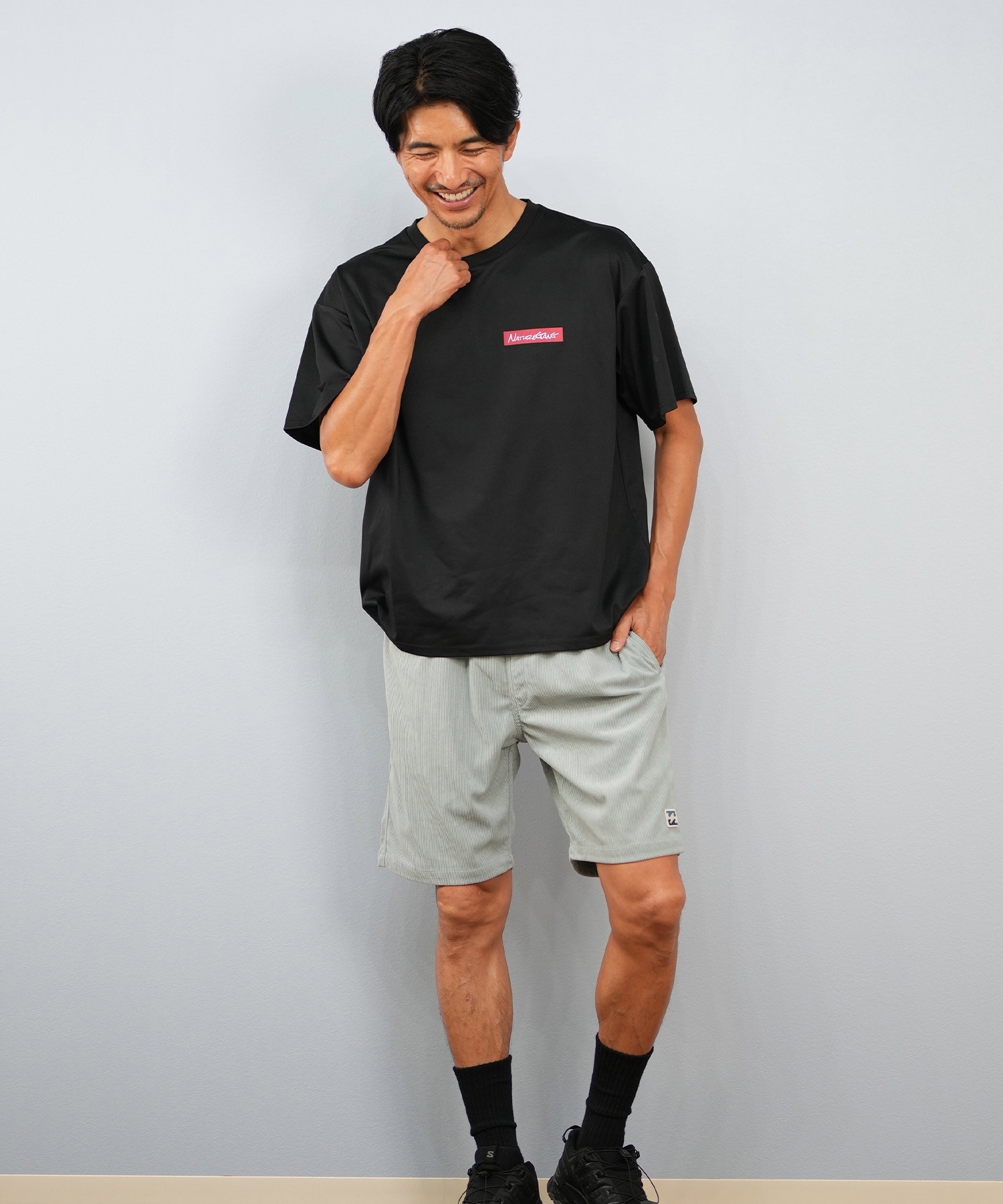 Nature Gang ネイチャーギャング 半袖 Tシャツ メンズ バックプリント ロゴ NG25ST02 ムラサキスポーツ限定(BLACK-M)