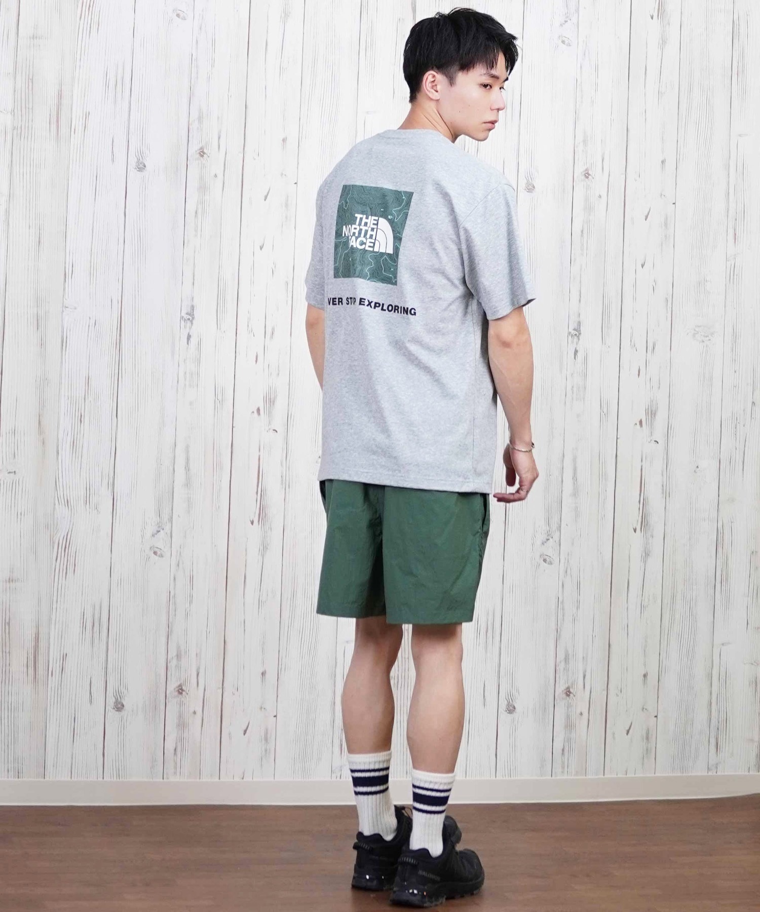 THE NORTH FACE ザ・ノース・フェイス 半袖 Tシャツ メンズ ショートスリーブバックスクエアートラバースロゴティー NT32543(W-S)