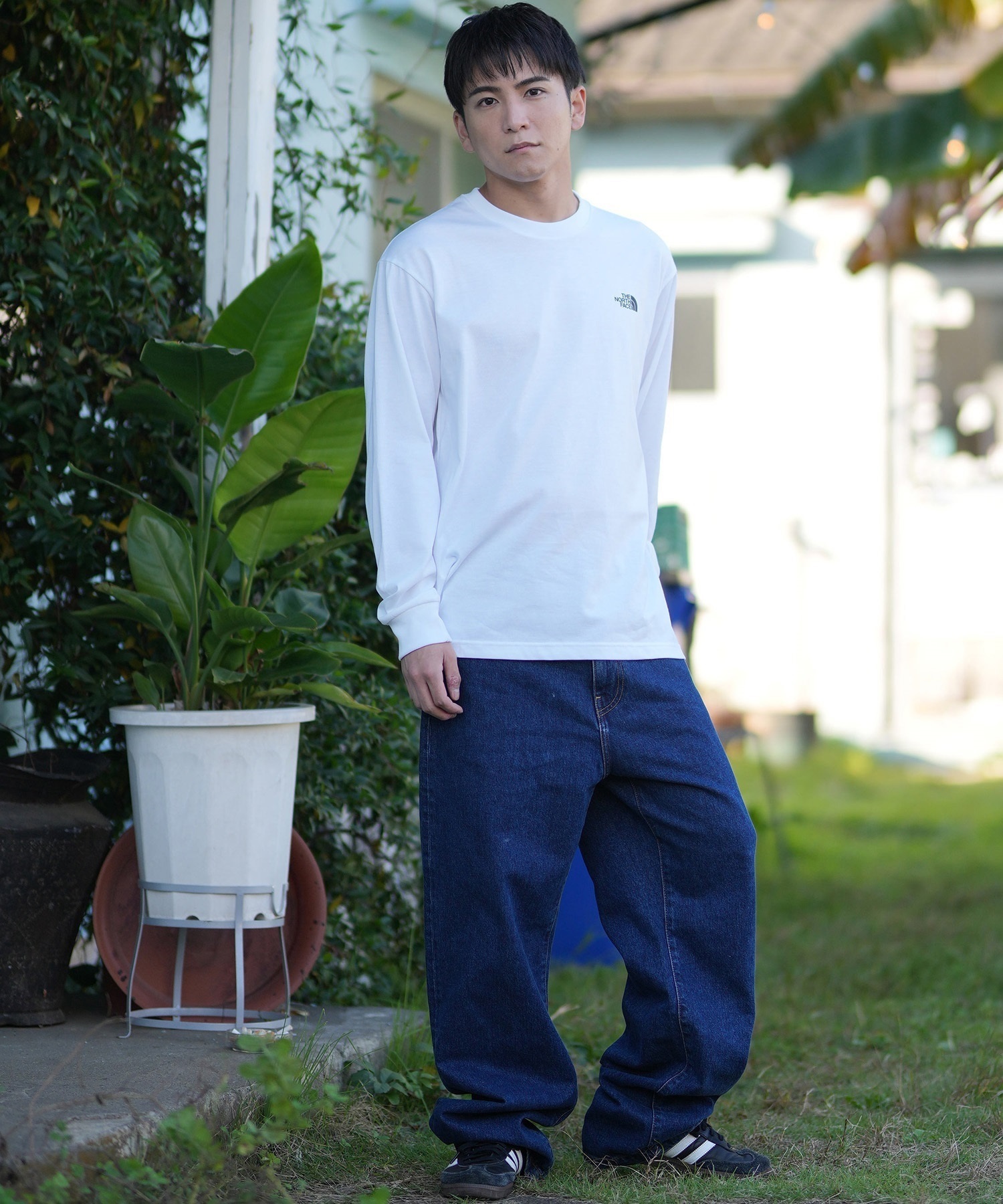 THE NORTH FACE ザ・ノース・フェイス 長袖 Tシャツ ロンT メンズ ロゴ ロングスリーブバックスクエアロゴティー NT32442(KK-S)