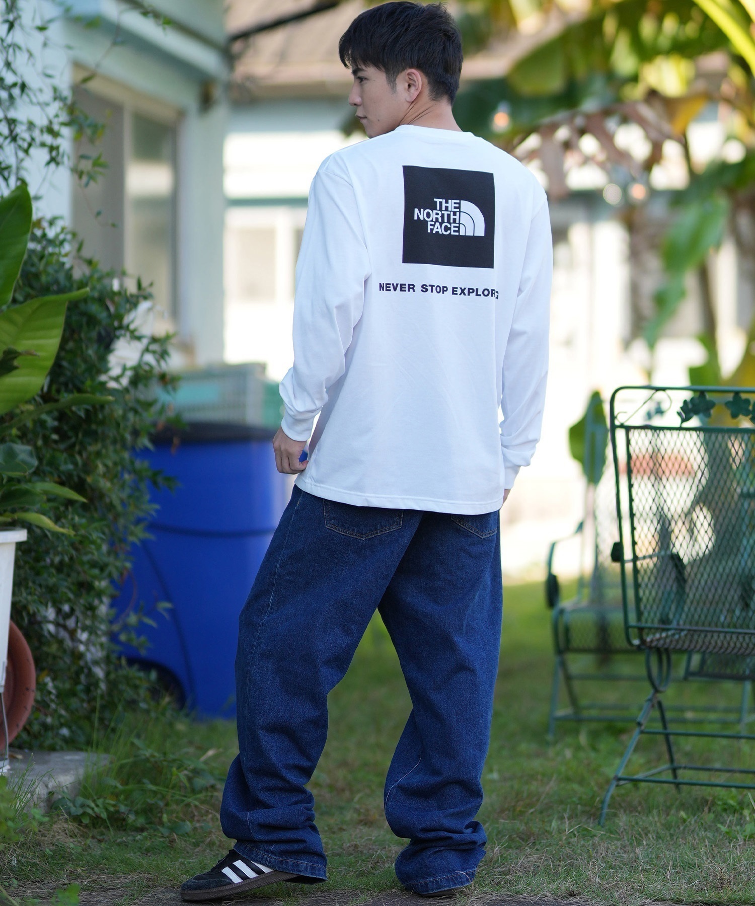 THE NORTH FACE ザ・ノース・フェイス 長袖 Tシャツ ロンT メンズ ロゴ ロングスリーブバックスクエアロゴティー NT32442(KK-S)