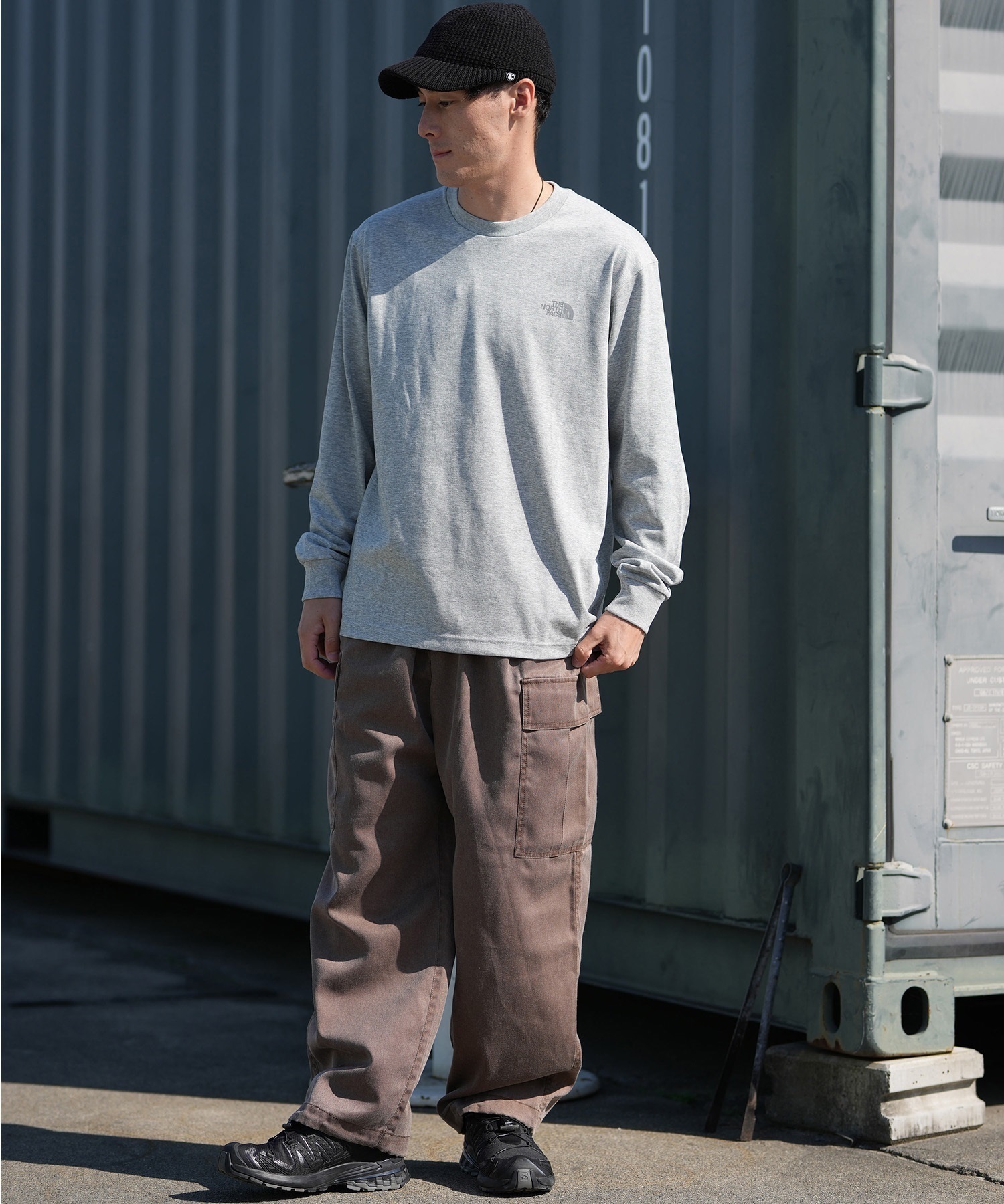 THE NORTH FACE ザ・ノース・フェイス 長袖 Tシャツ ロンT メンズ ロゴ ロングスリーブバックスクエアロゴティー NT32442(KK-S)