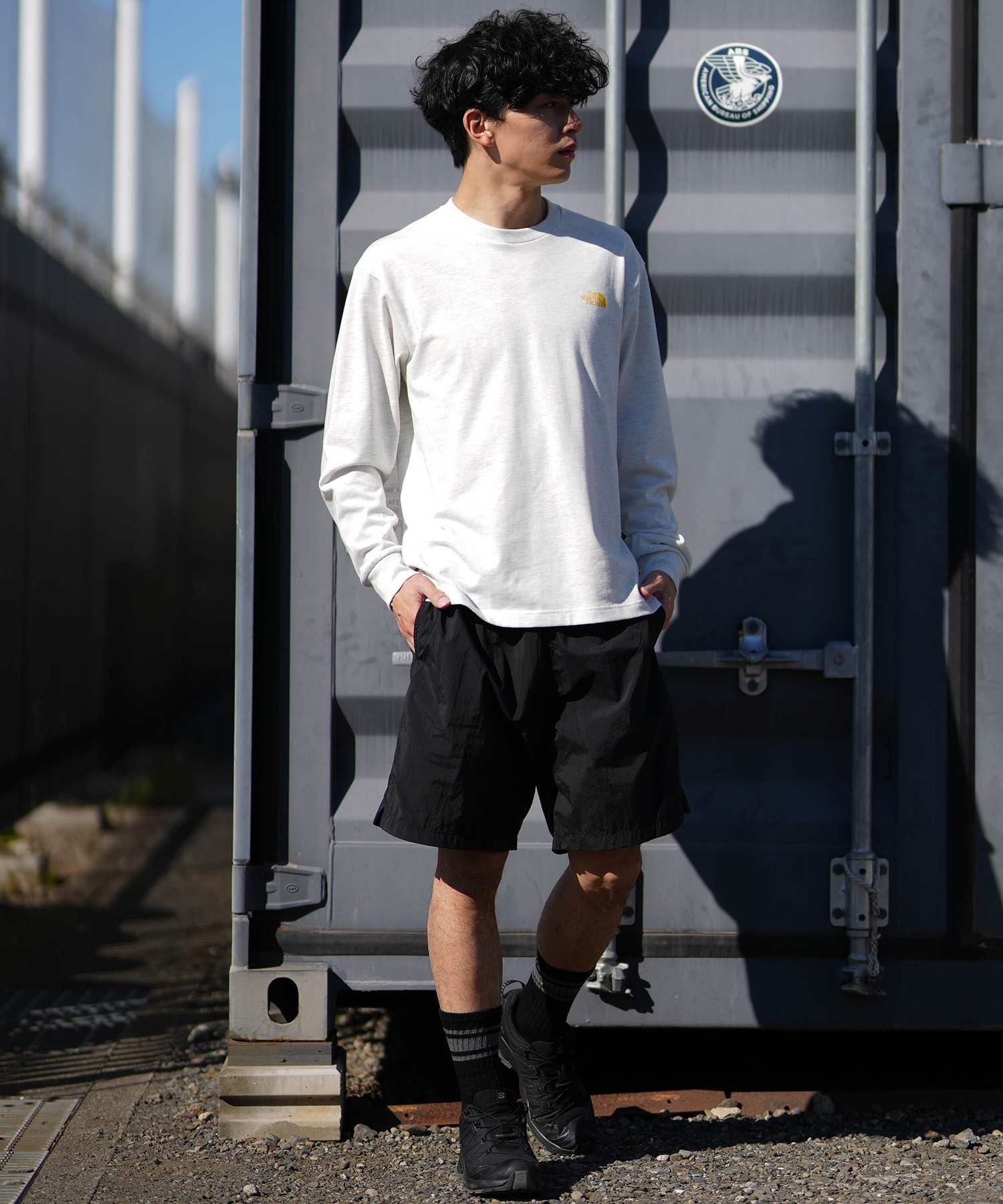 THE NORTH FACE ザ・ノース・フェイス 長袖 Tシャツ ロンT メンズ ロゴ ロングスリーブバックスクエアロゴティー NT32442(KK-S)