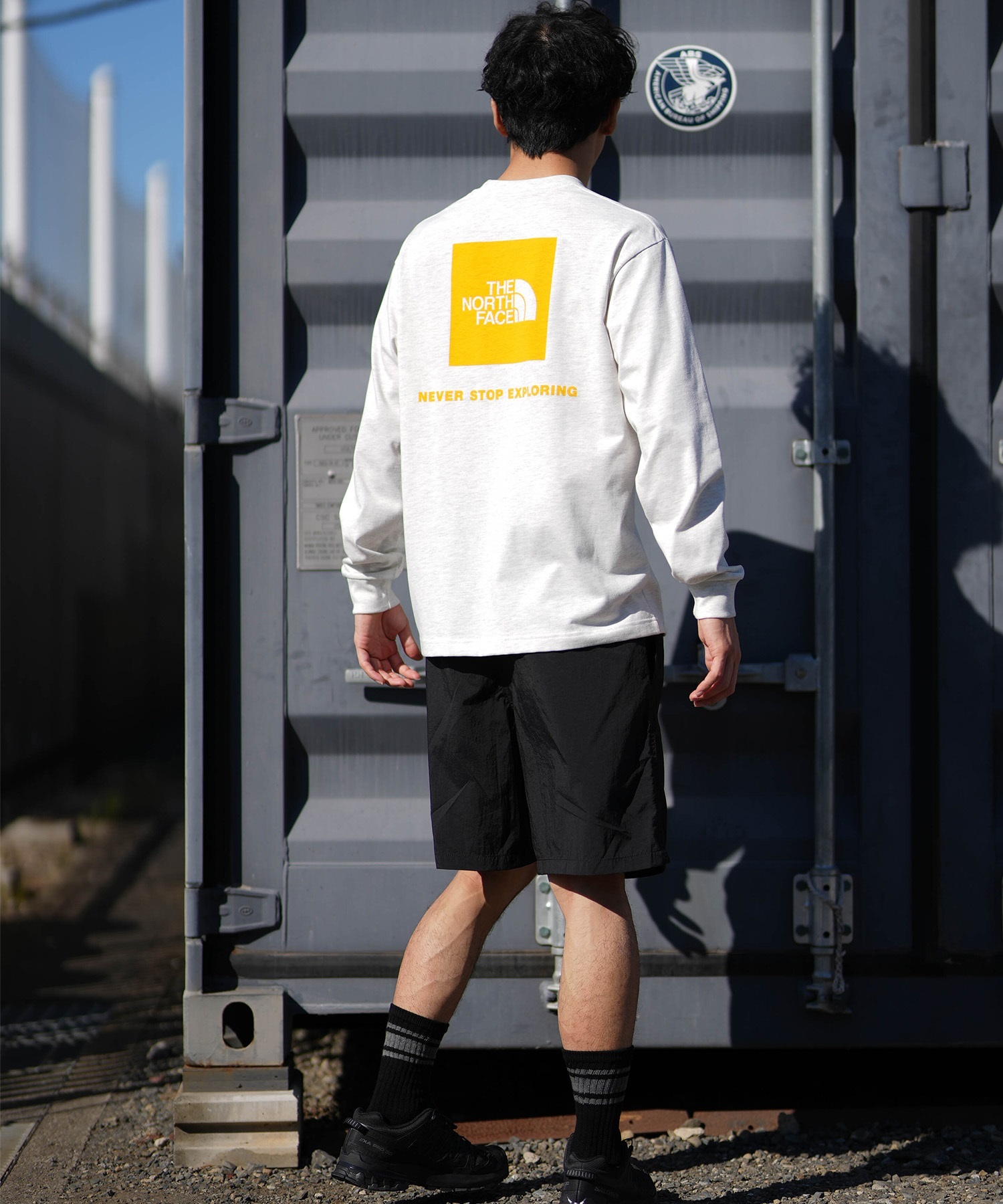 THE NORTH FACE ザ・ノース・フェイス 長袖 Tシャツ ロンT メンズ ロゴ ロングスリーブバックスクエアロゴティー NT32442(KK-S)