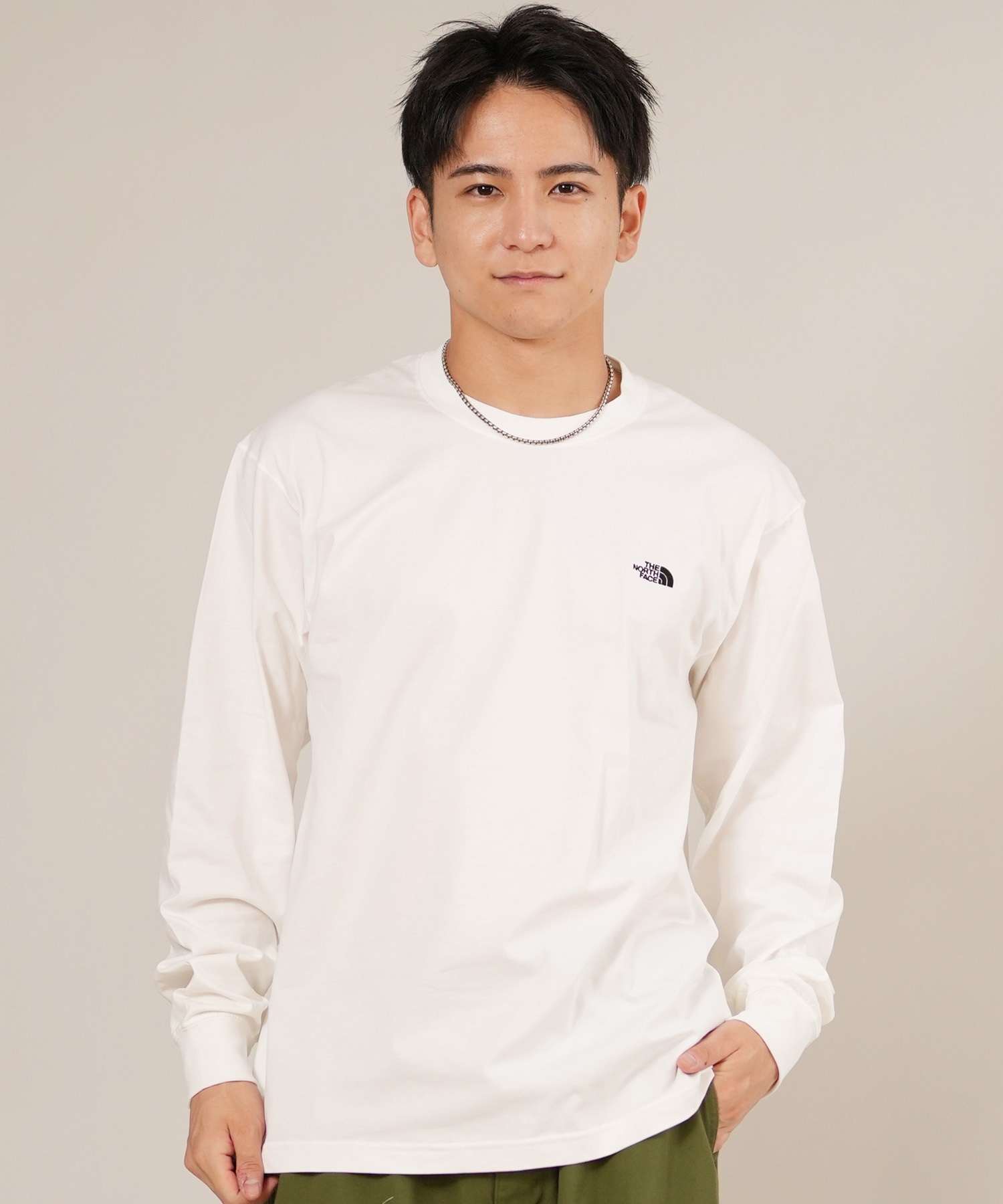 THE NORTH FACE ザ・ノース・フェイス 長袖 Tシャツ ロンT メンズ ワンポイント ロゴ 速乾 LS FD NUPTSE CTN T  NT62531(W-M)