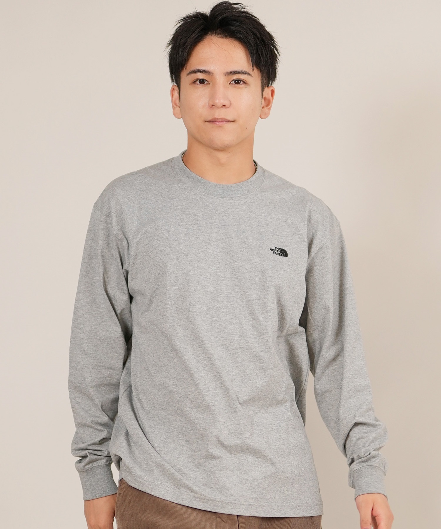 THE NORTH FACE ザ・ノース・フェイス 長袖 Tシャツ ロンT メンズ ワンポイント ロゴ 速乾 LS FD NUPTSE CTN T  NT62531(W-M)