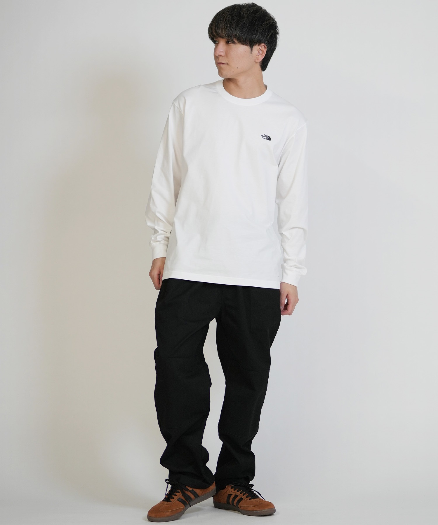 THE NORTH FACE ザ・ノース・フェイス 長袖 Tシャツ ロンT メンズ ワンポイント ロゴ 速乾 LS FD NUPTSE CTN T  NT62531(W-M)