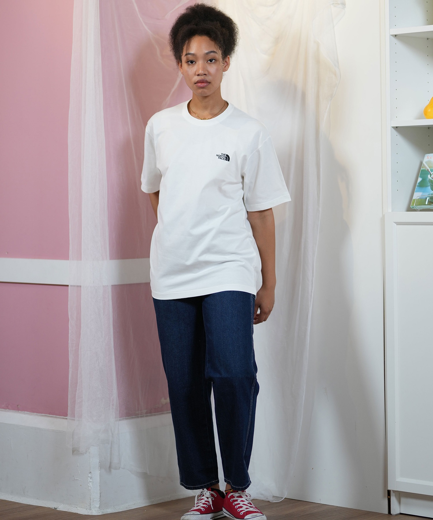 THE NORTH FACE ザ・ノース・フェイス 半袖 Tシャツ レディース バックプリント ショートスリーブピクセルプラントコットンティー NT32549(W-XS)