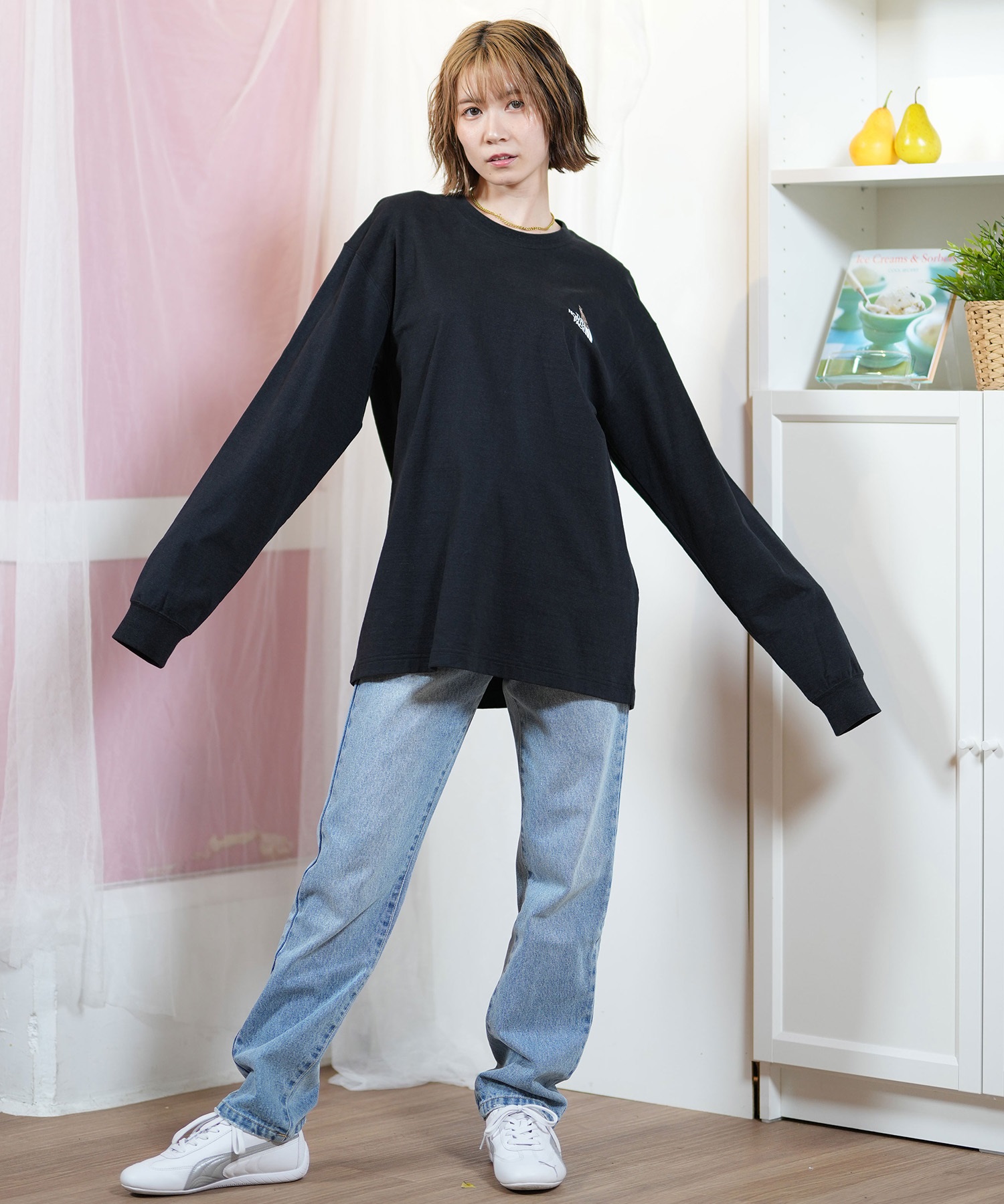 美品ノースフェイス エッセンシャルロングスリーブシャツ THE NORTH FACE ザ・ノース・フェイス 長袖 Tシャツ ロンT