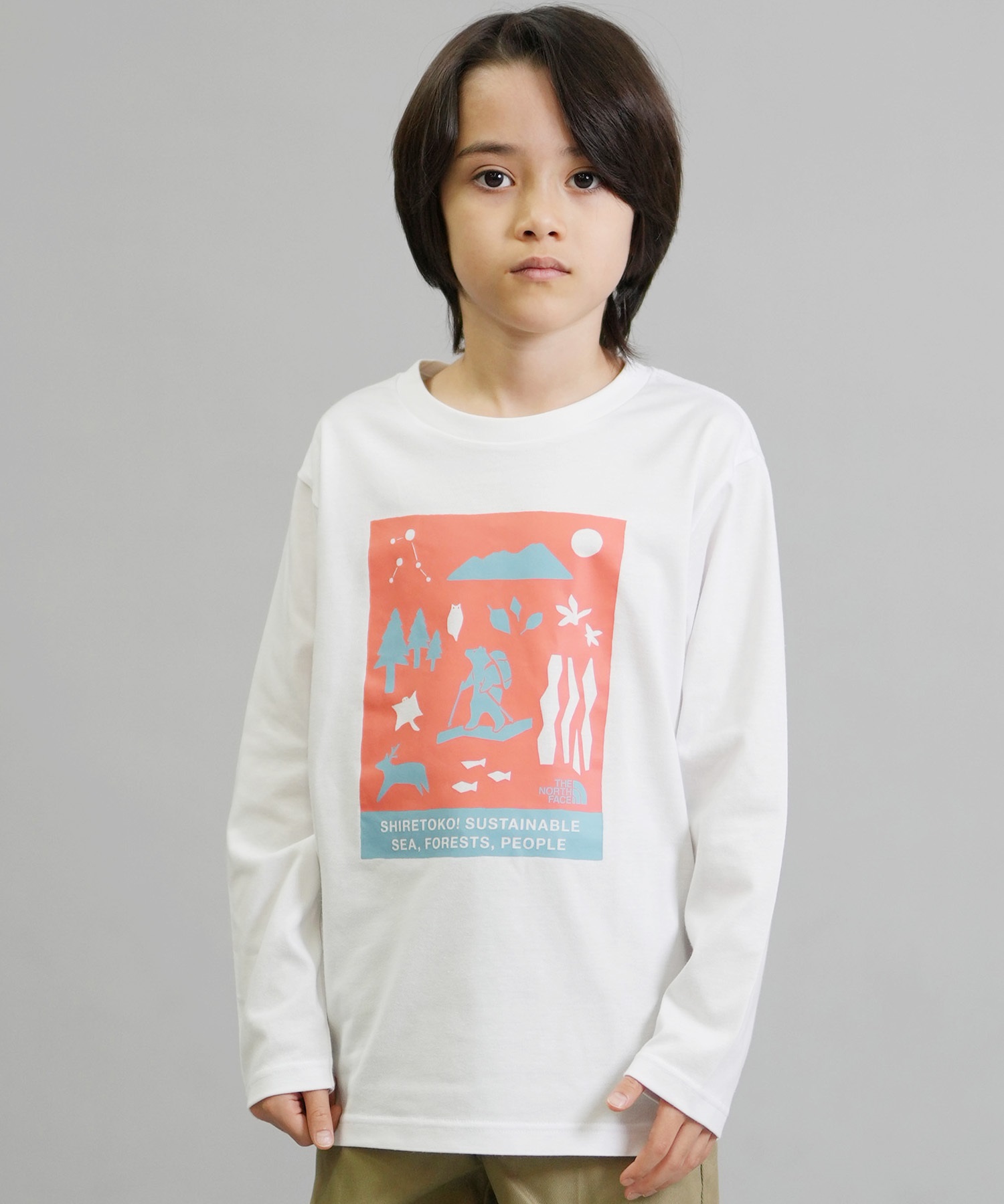 【未使用】THE NORTH FACE 長袖TシャツロンT キッズ オリーブ THE NORTH FACE ザ・ノース・フェイス 長袖 Tシャツ ロンT キッズ