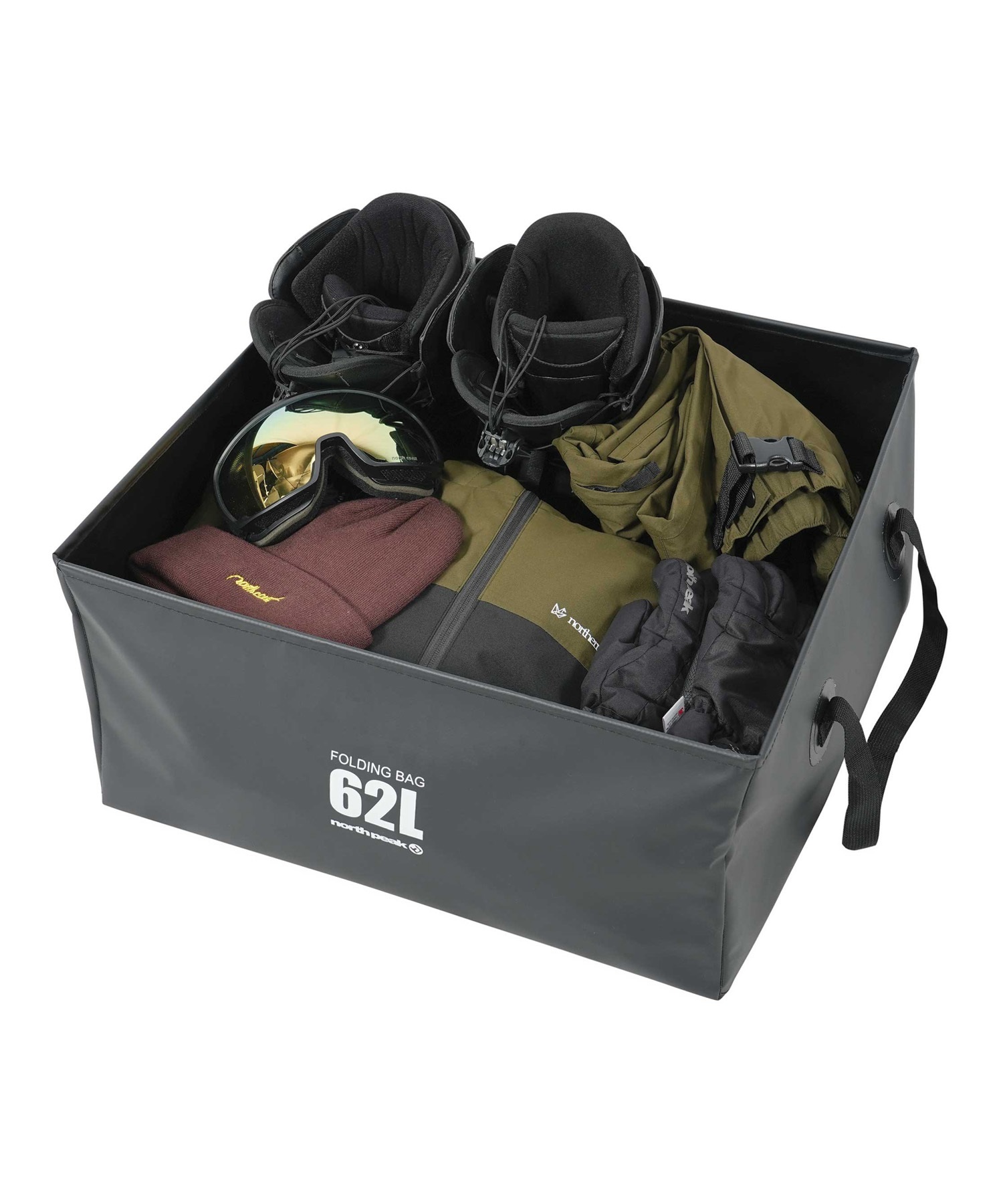 【正規品】feet ブラック スノーフィート 収納バッグ＋予備パーツ付き north peak ノースピーク FOLDING BAG フォールディングバッグ