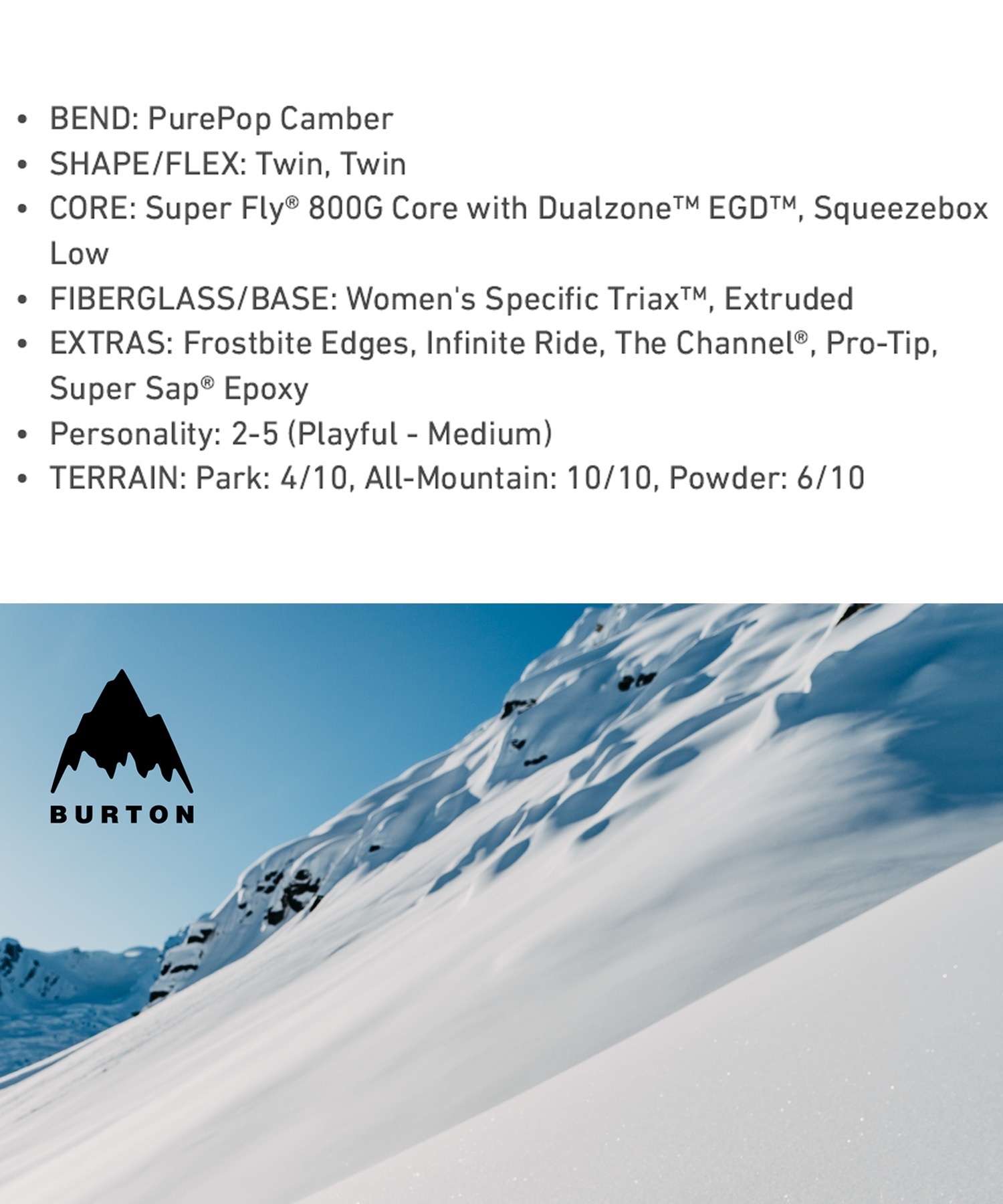 2526】BURTON バートン スノーボード 板 レディース Yeasayer ムラサキ