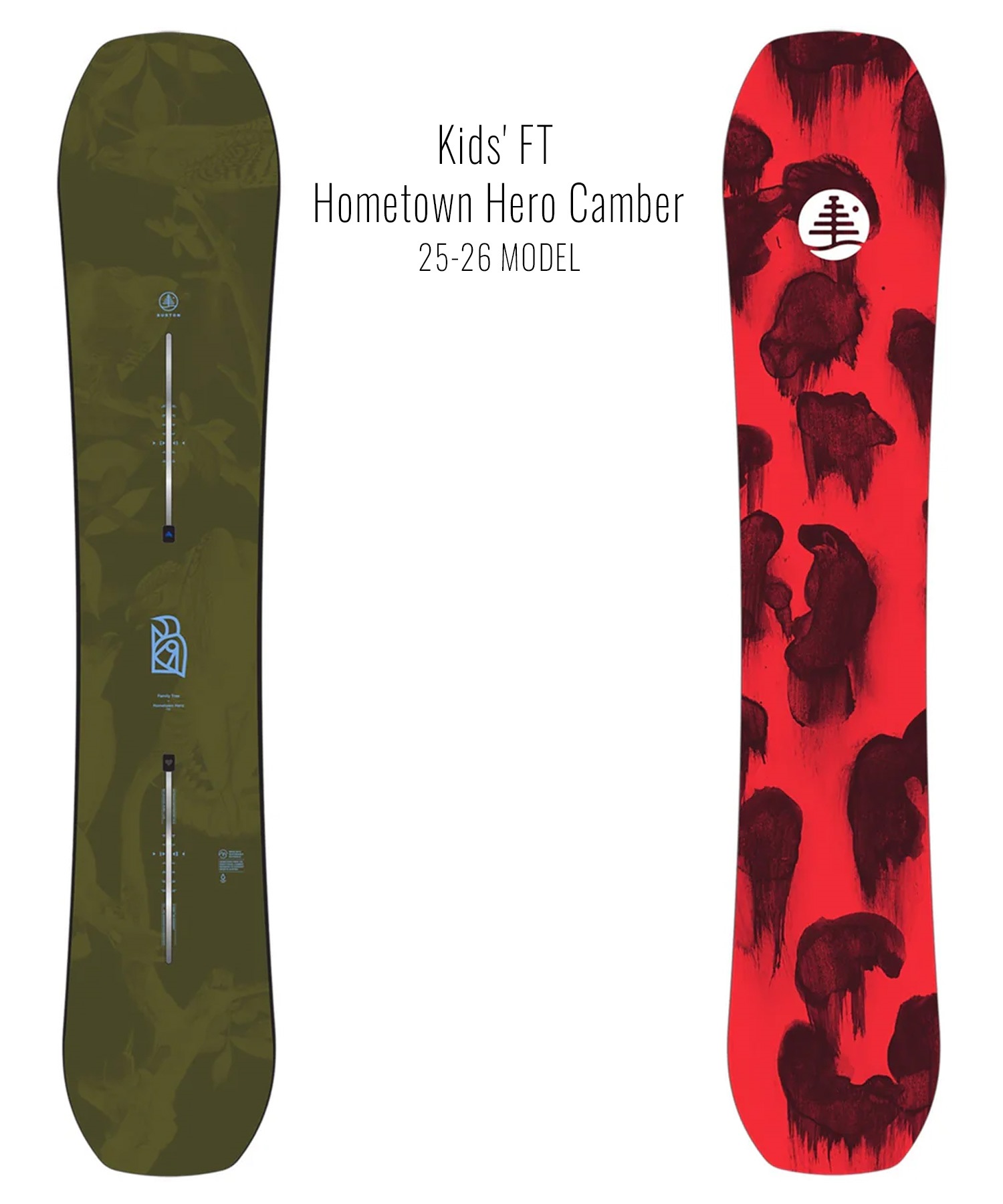 【早期購入】BURTON バートン スノーボード 板 キッズ ユース Kids' FT Hometown Hero Camber ファミリーツリー ムラサキスポーツ 25-26モデル MM G4(ONECOLOR-130cm)