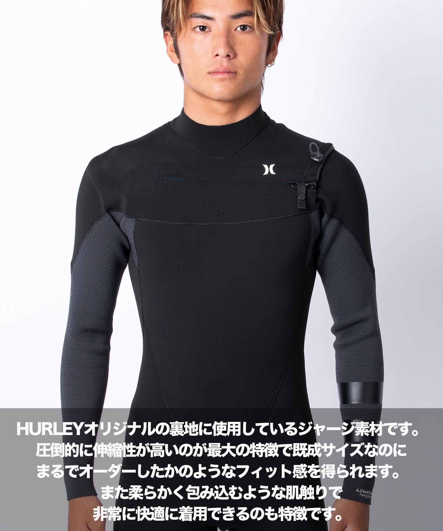 HURLEY ハーレー アドバンテージプラス MZLSAD25 ウェットスーツ ロンスプ メンズ(BLACK-M)