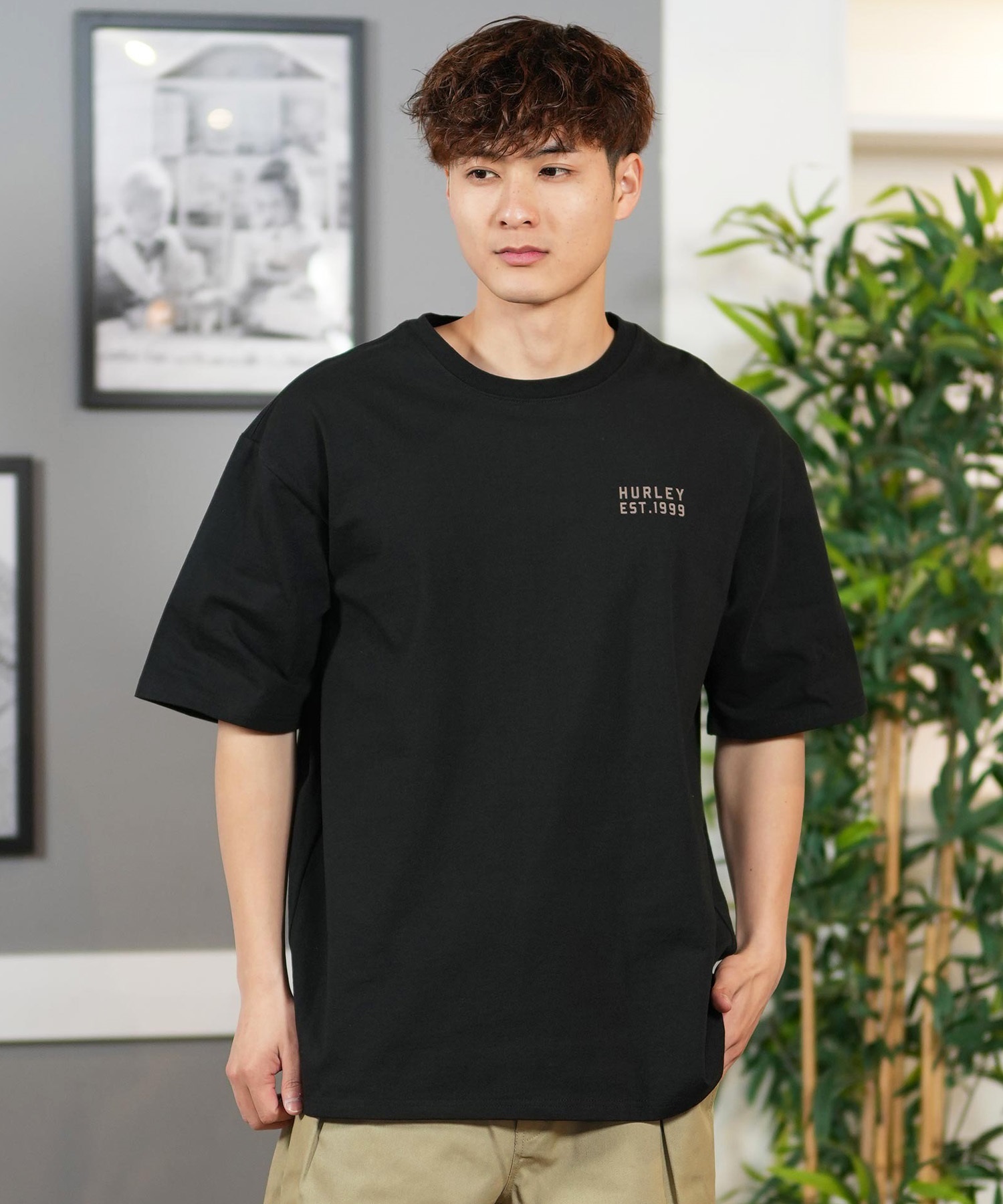 Hurley ハーレー 半袖 Tシャツ メンズ バックプリント オーバーサイズ COLLEGE OVRSZD SS TEE MCSS251055(WHT-S)