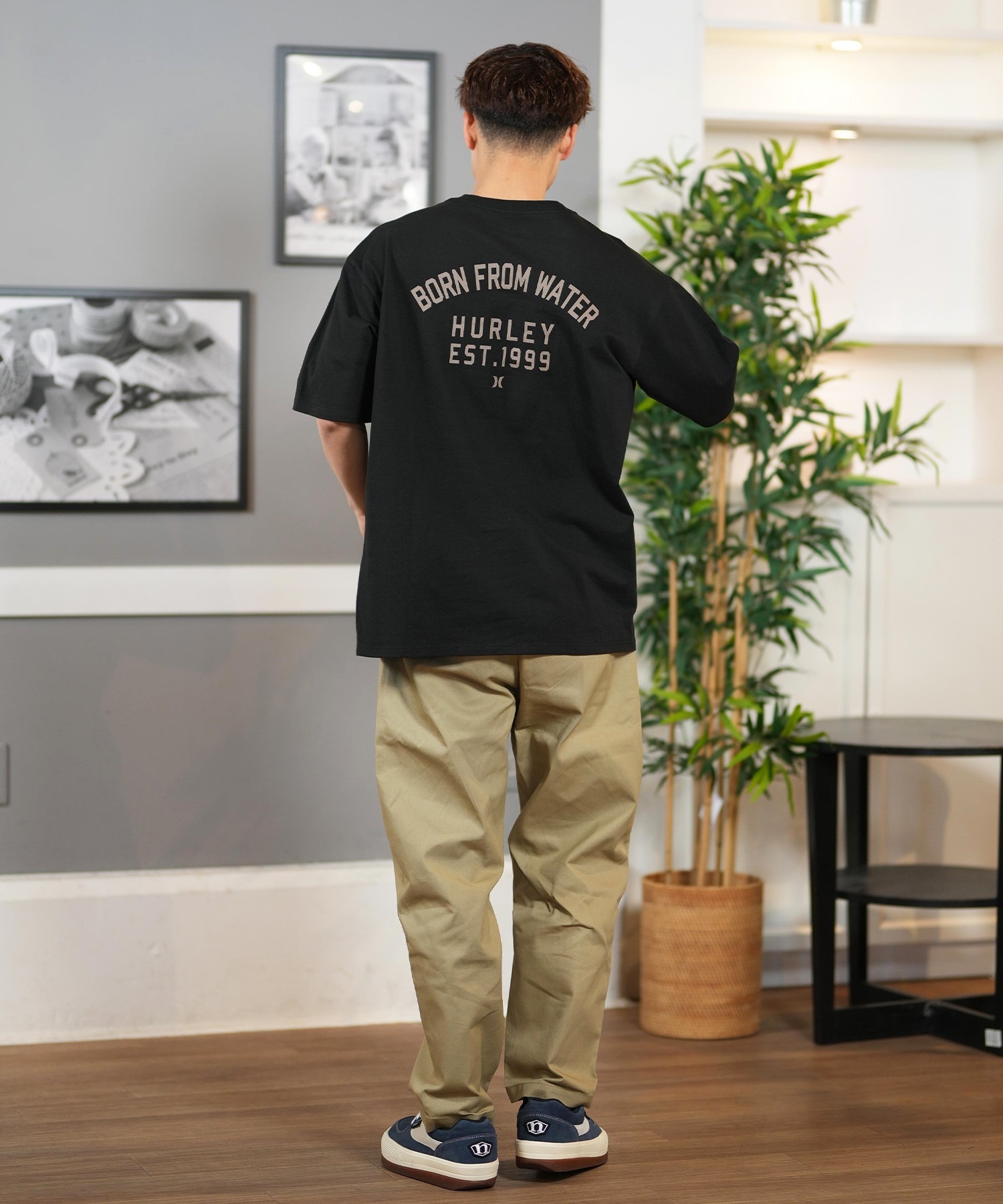 Hurley ハーレー 半袖 Tシャツ メンズ バックプリント オーバーサイズ COLLEGE OVRSZD SS TEE MCSS251055(WHT-S)
