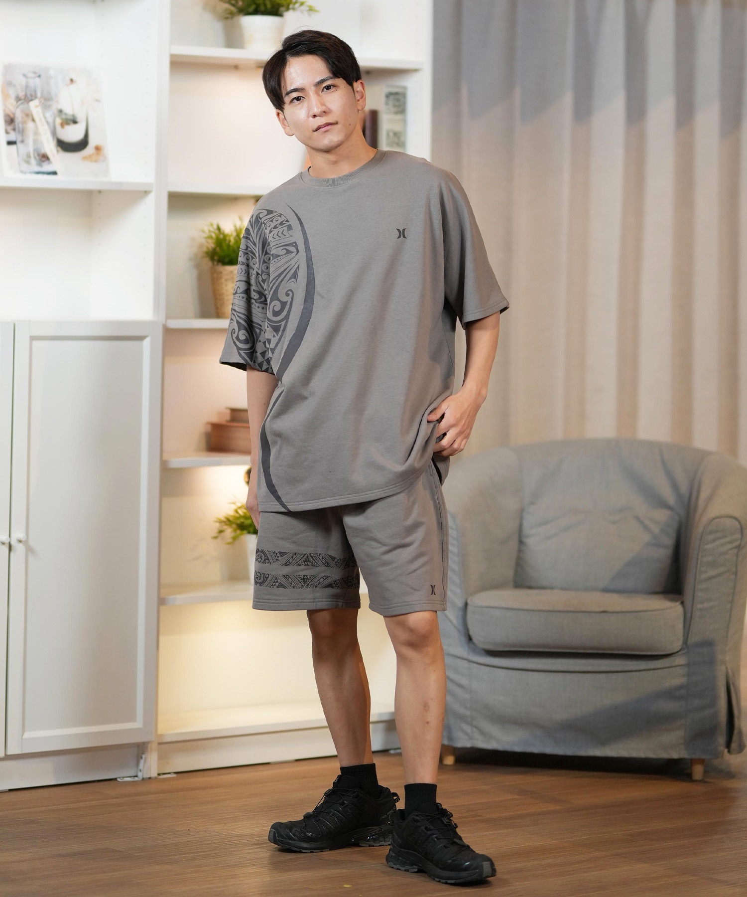 Hurley ハーレー 半袖 Tシャツ メンズ トライバル柄 オーバーサイズ