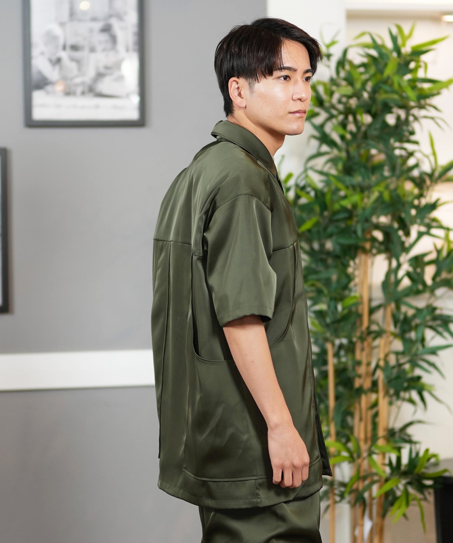 Hurley ハーレー 半袖 シャツ メンズ サテン オーバーサイズ