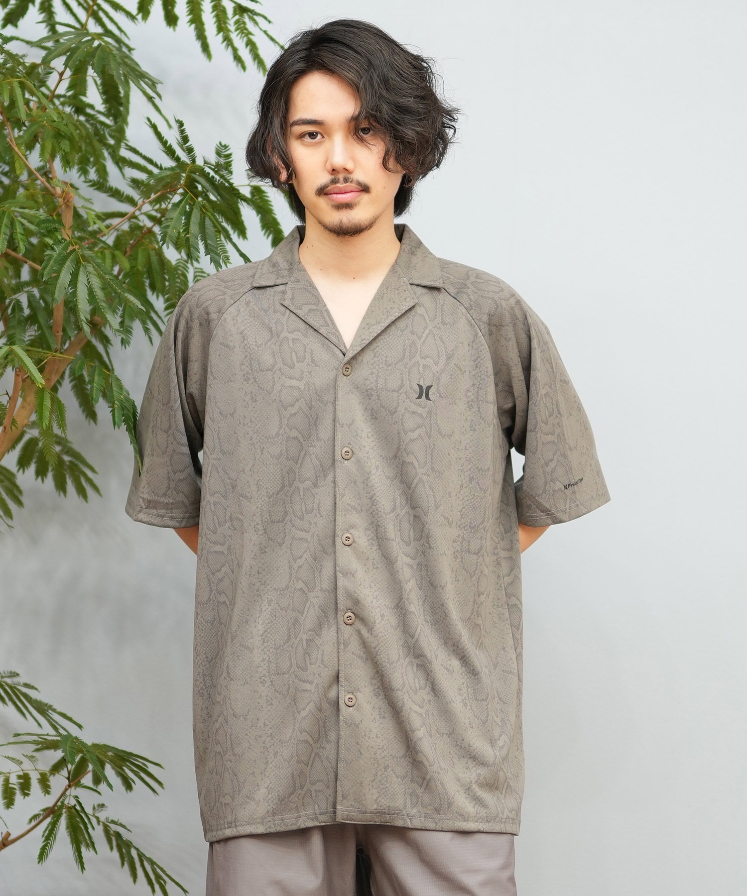 Hurley ハーレー 半袖 シャツ メンズ パイソン柄 オーバーサイズ